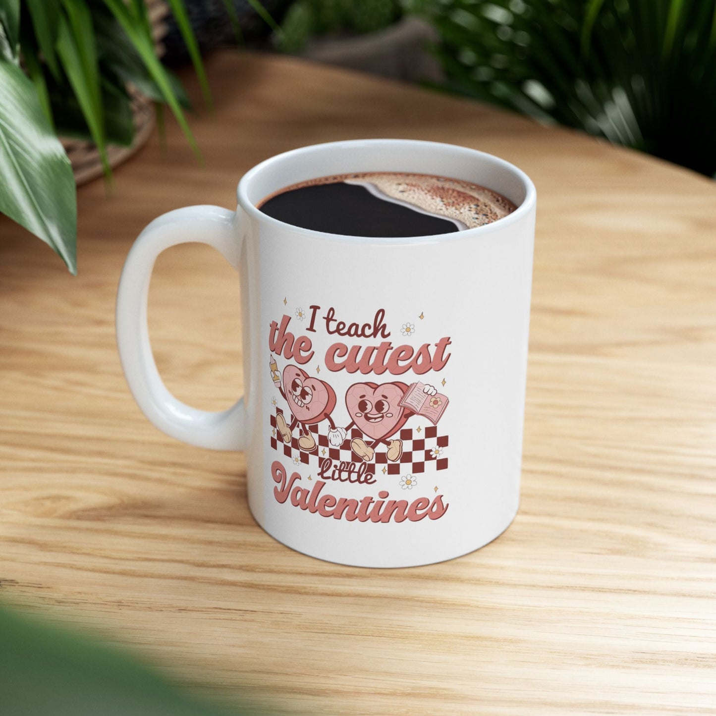 I Teach The Cutest Little Valentines Mugs, Retro Heart Love Gift