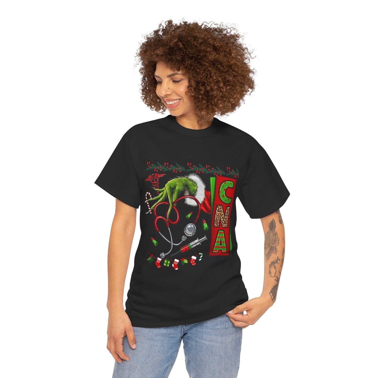 Nurse Stethoscope Christmas T-shirt, Grinch Stethoscope Gift