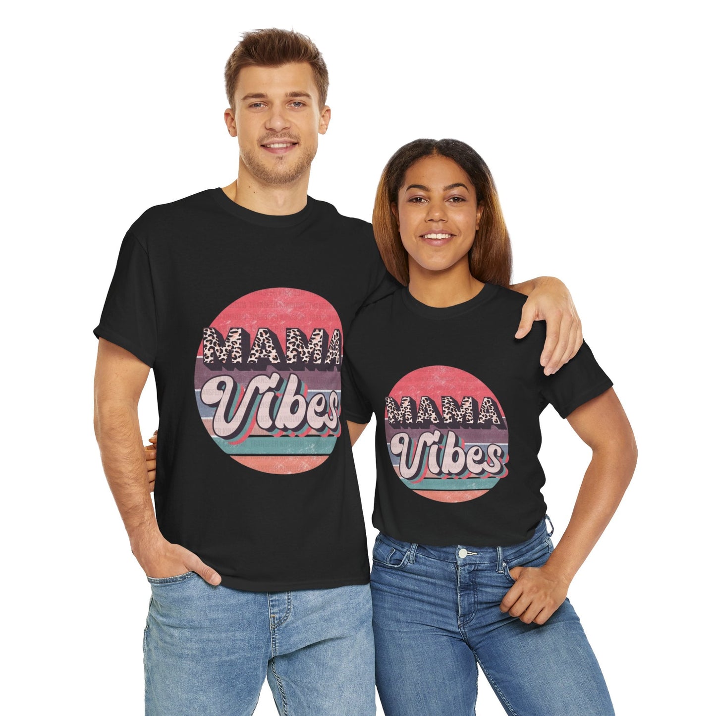 Mama Vibes Unisex Heavy Cotton Tee – Perfect for Moms and Relaxed Days