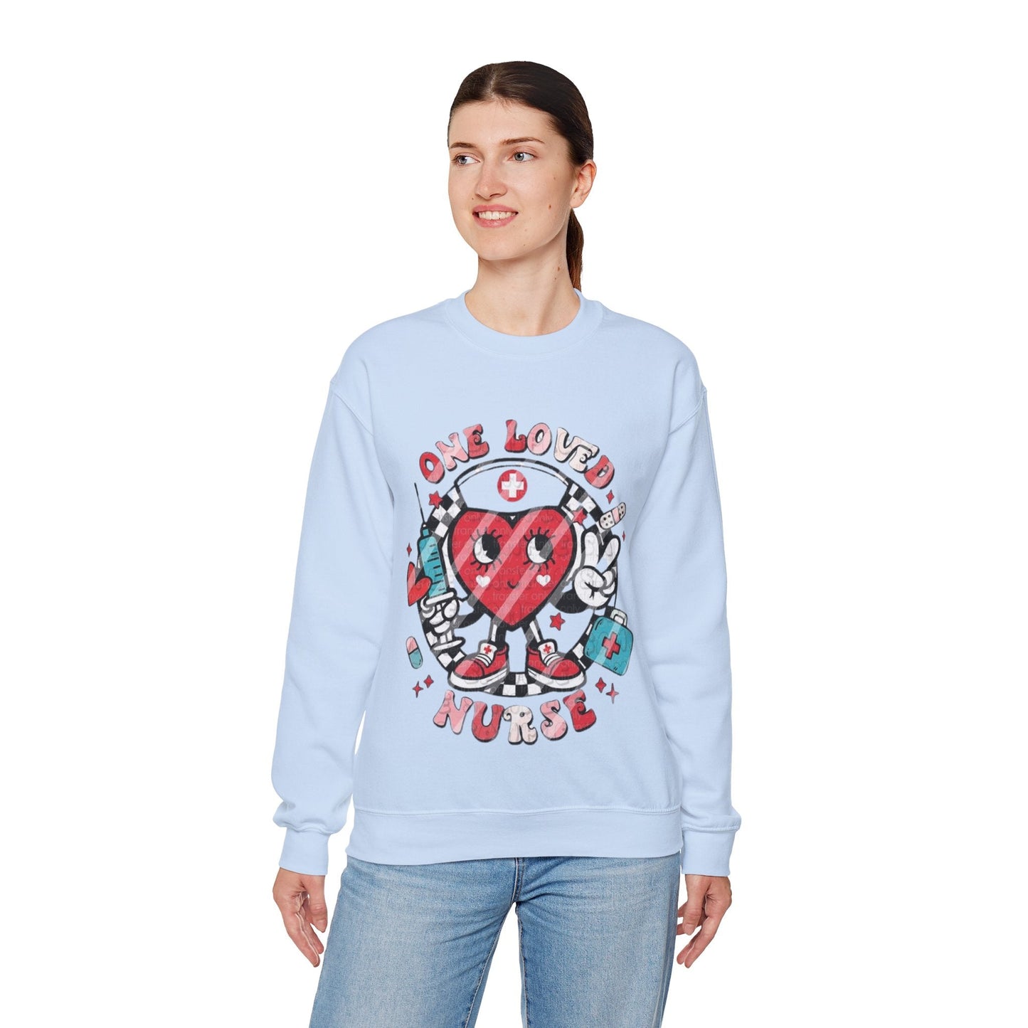 One Love Nurse Sweatshirt, Nurse Heart Loved Gift