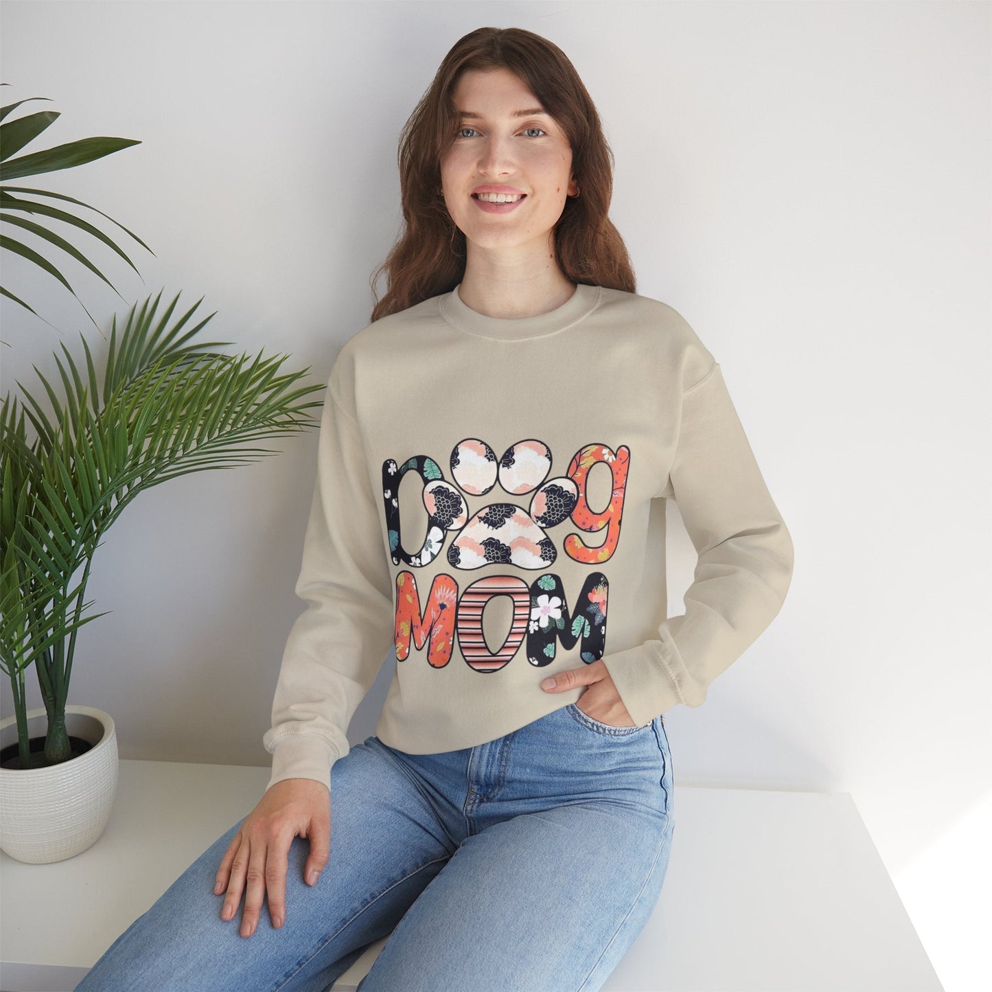 Floral Dog Mom Sweatshirt - Cozy Unisex Crewneck for Pet Lovers