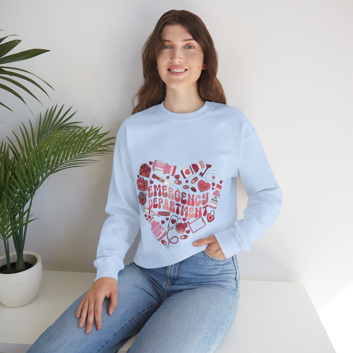 YEmergency Department Nurse Valentine Sweatshirt, Valentines Day Nursing Gifts