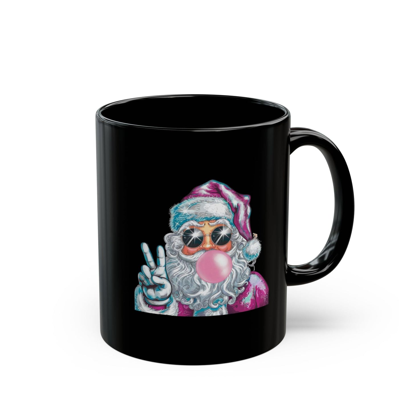 Santa Bubble Gum Christmas Mugs, Funny Santa Gift