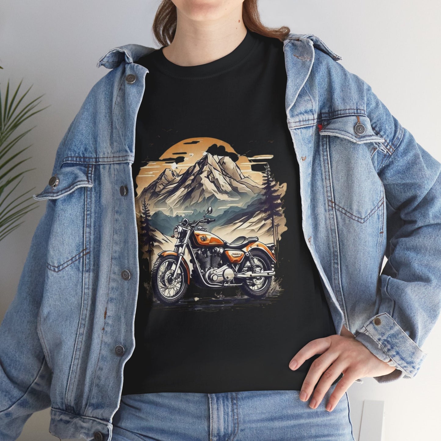 Adventure Awaits Motorcycle Tee - Unisex Heavy Cotton T-Shirt