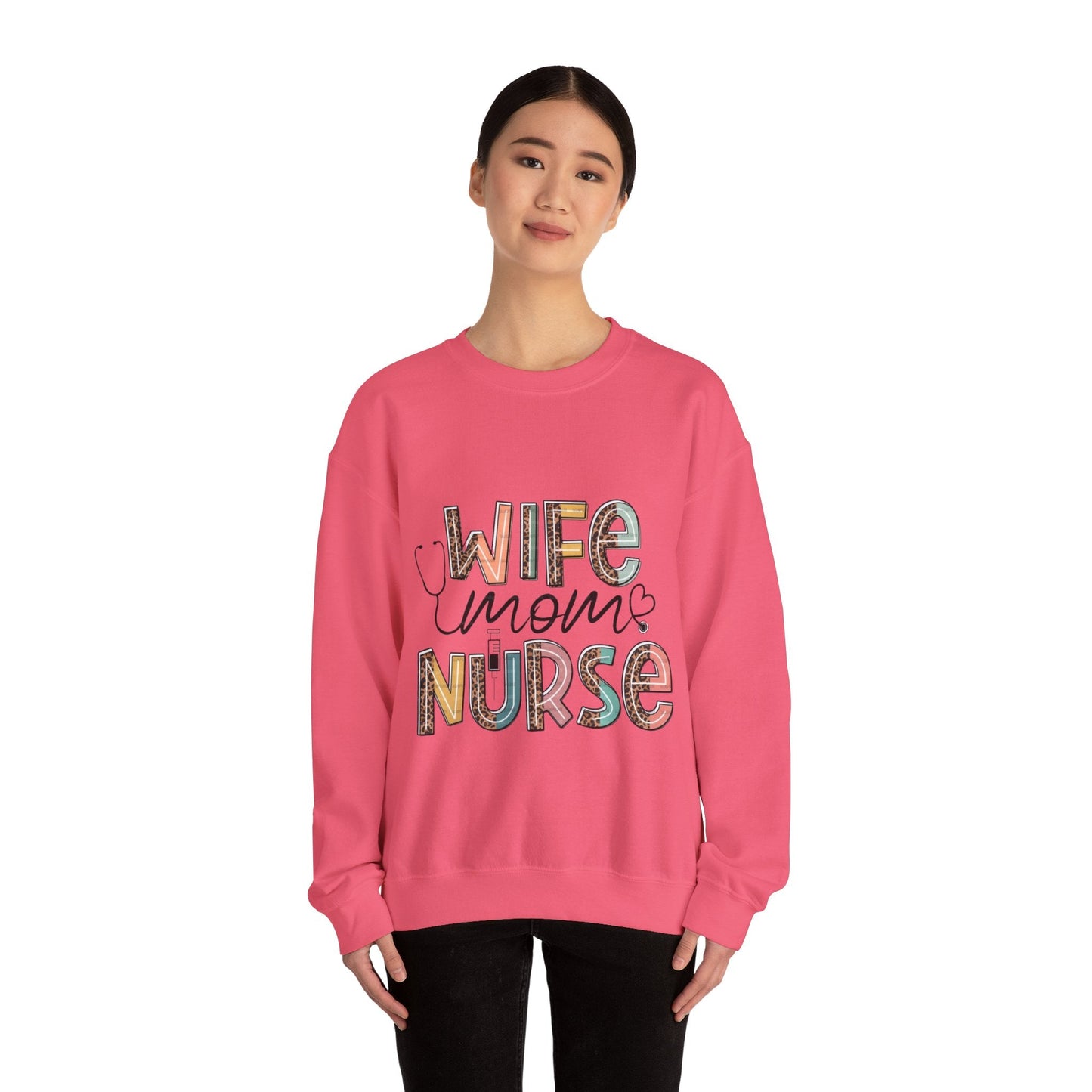 Wife Mom Nurse Sweatshirt - Cozy Unisex Crewneck for Healthcare Heroes