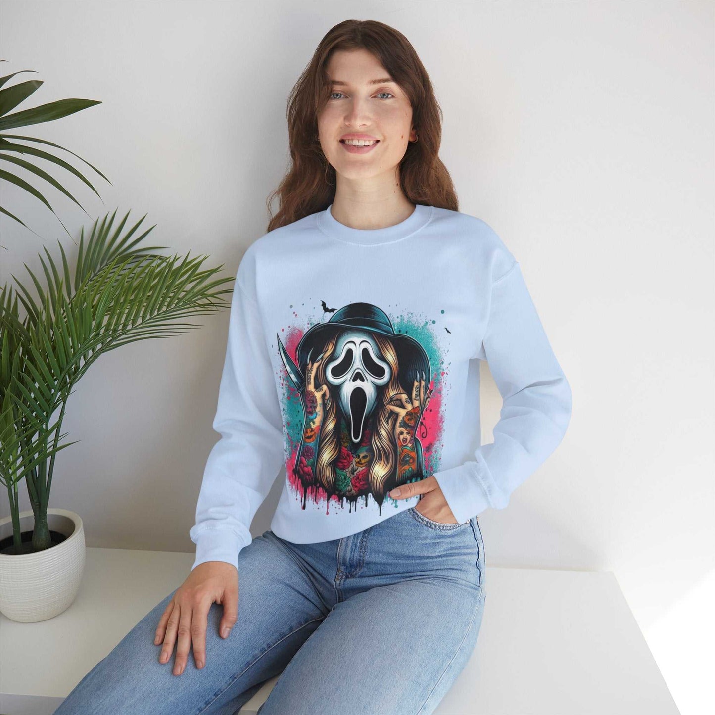 Scream Art Crewneck Sweatshirt, Horror Sweatshirt, Vintage Style Gift