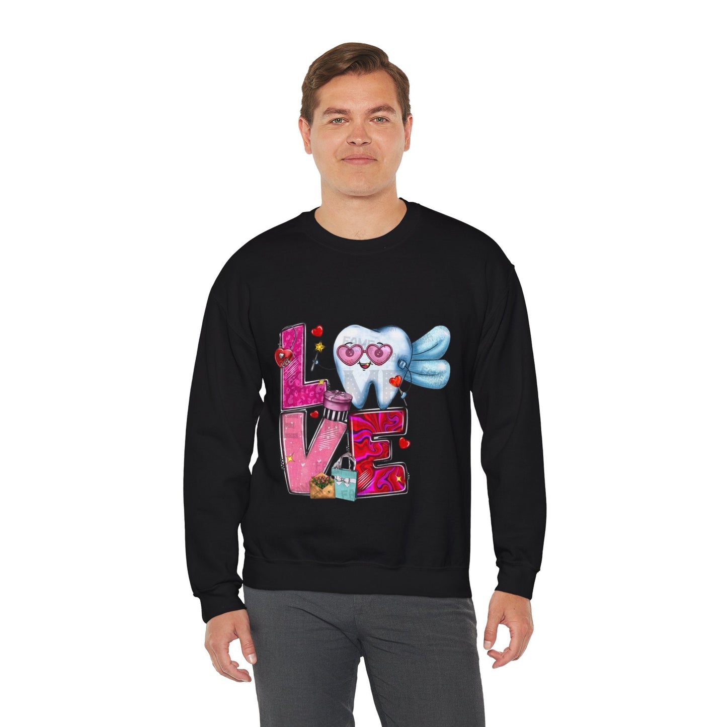 Love Dental Valentine Sweatshirt, Dental Hygienist Gift