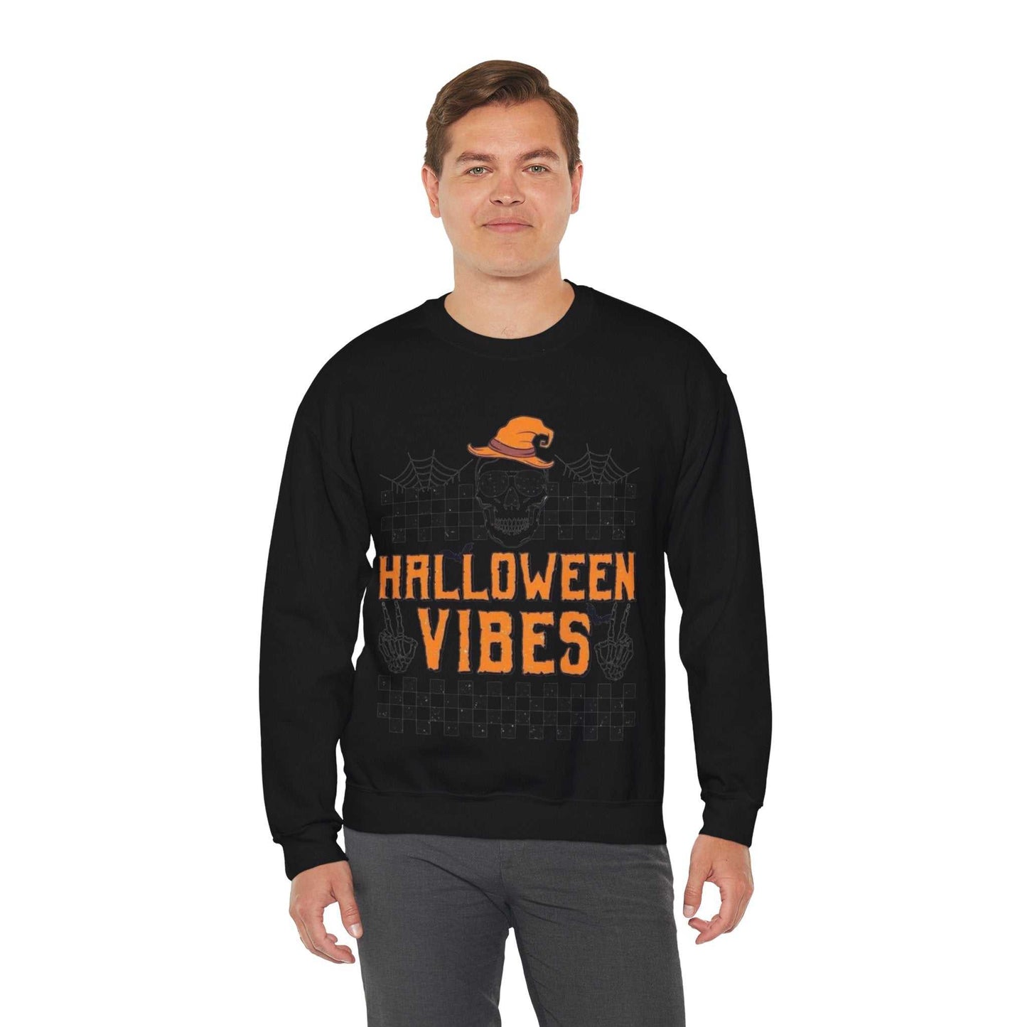 Halloween Vibes Crewneck Sweatshirt | Cozy Fall Apparel, Spooky Season Gift