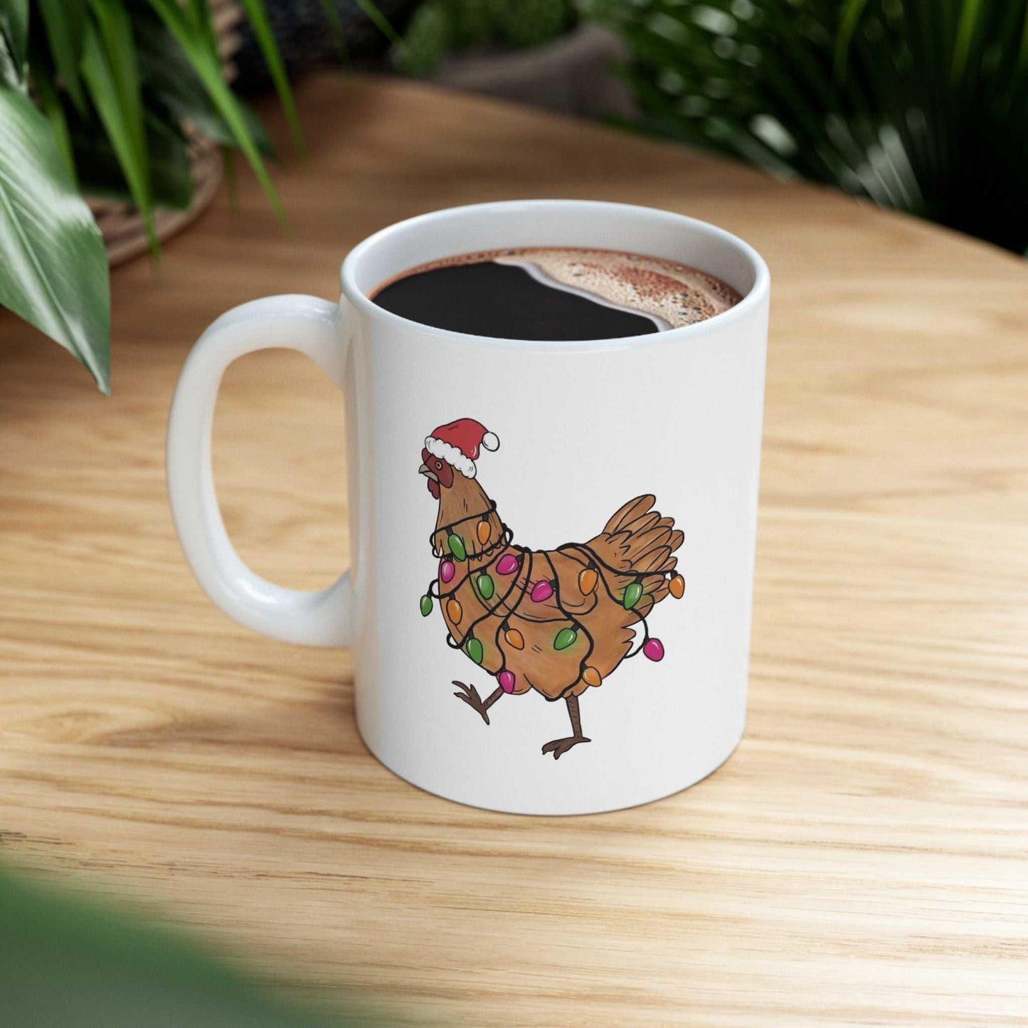 Funny Christmas Chicken Mugs, Christmas Gift for Farmer