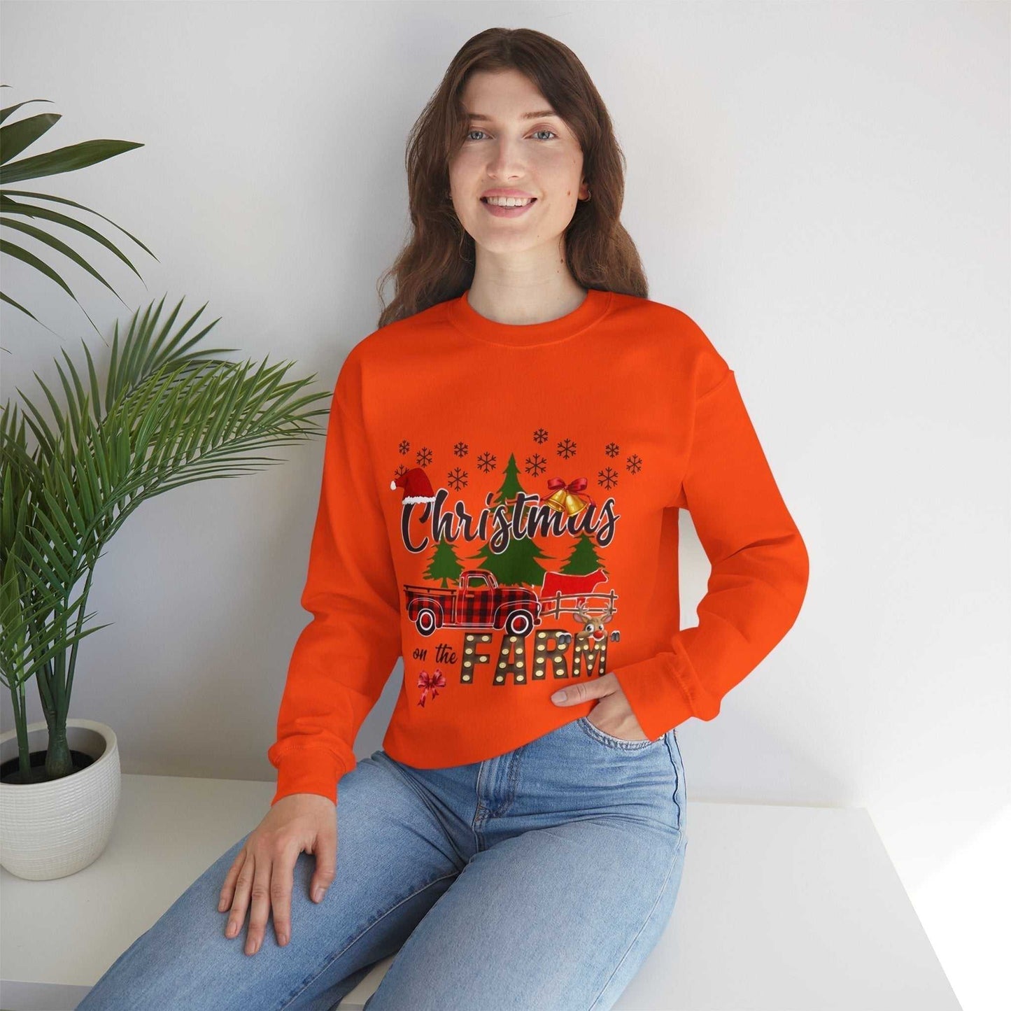Christmas on the Farm Sweatshirt, Christmas Tree Gift
