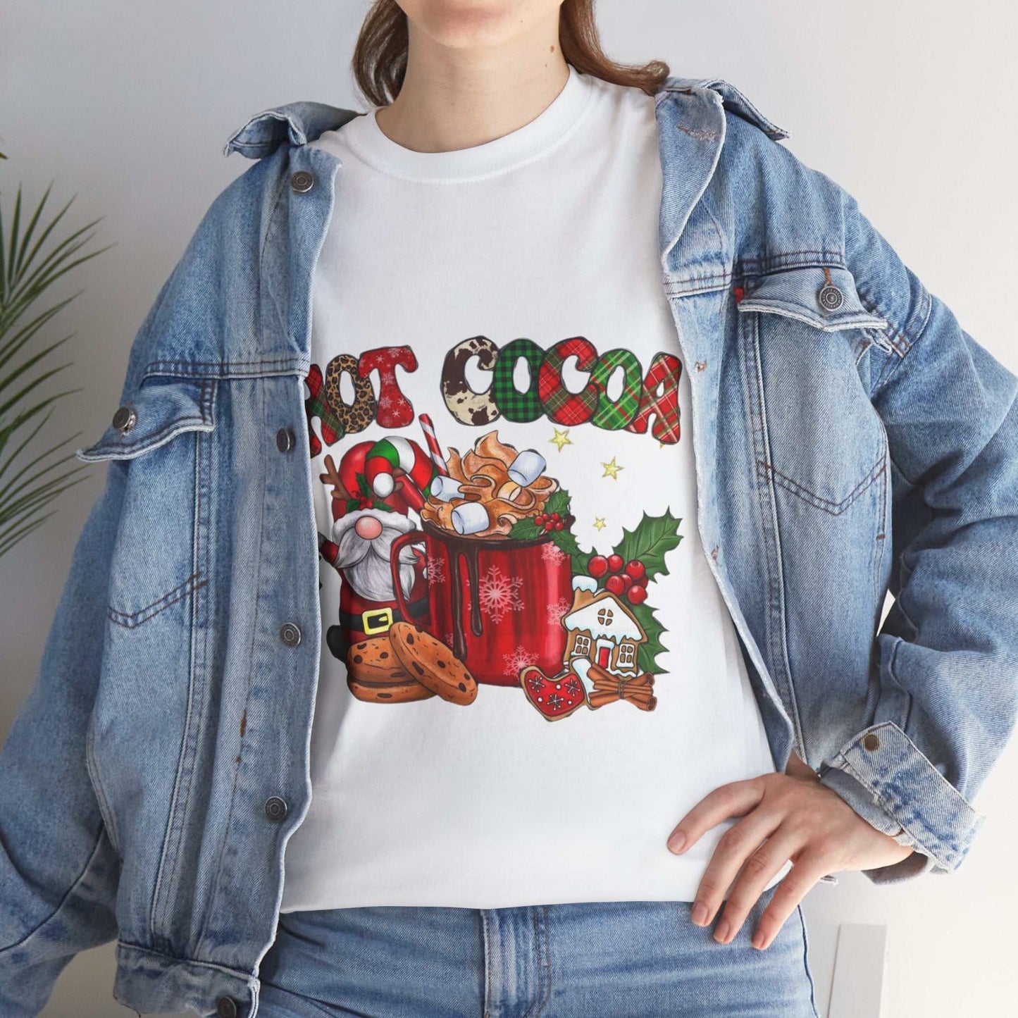 Hot Cocoa Christmas Movies Shirt with festive gnome design, perfect Christmas gift.