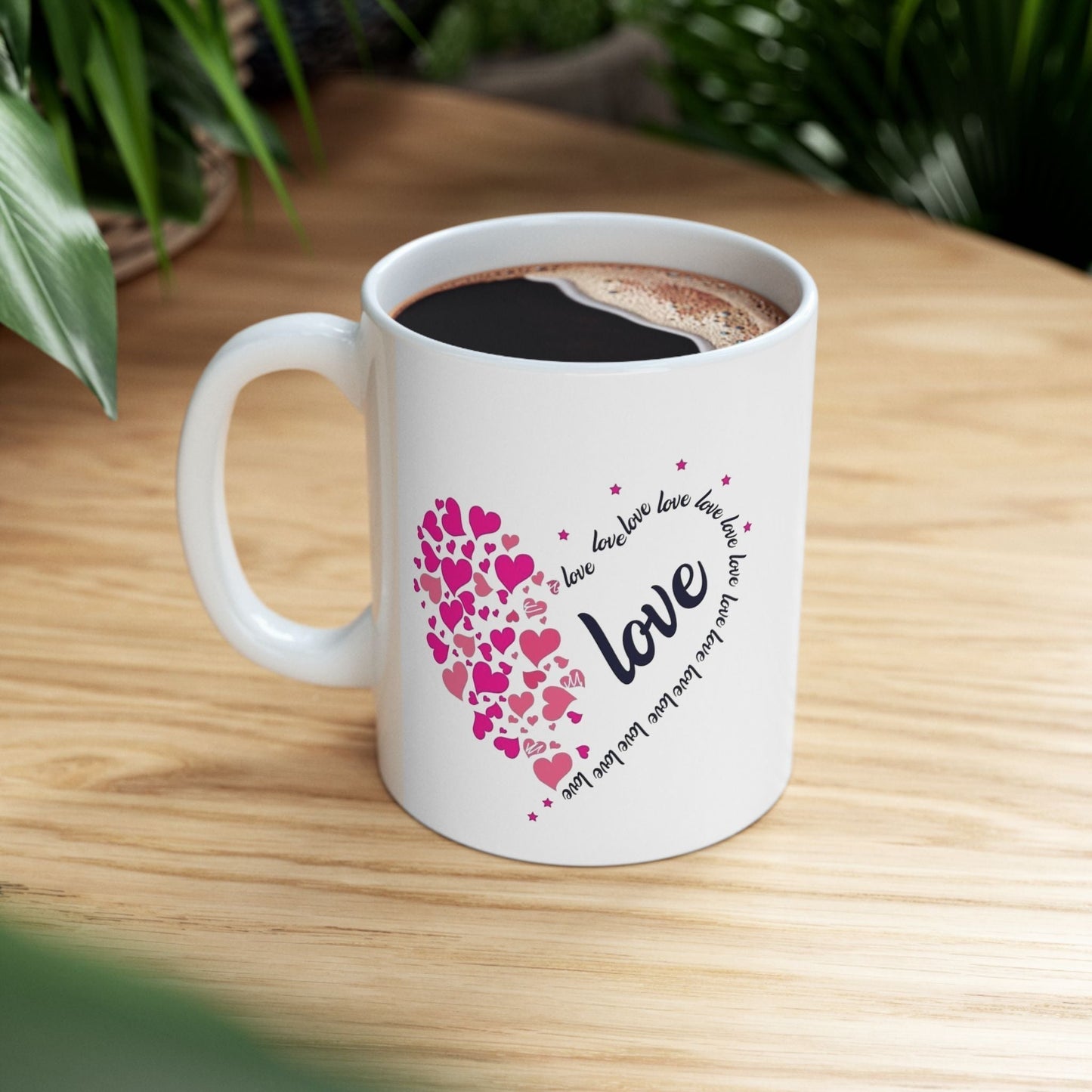 Valentines Day Hearts Love Mugs, Red Heart Love Gift