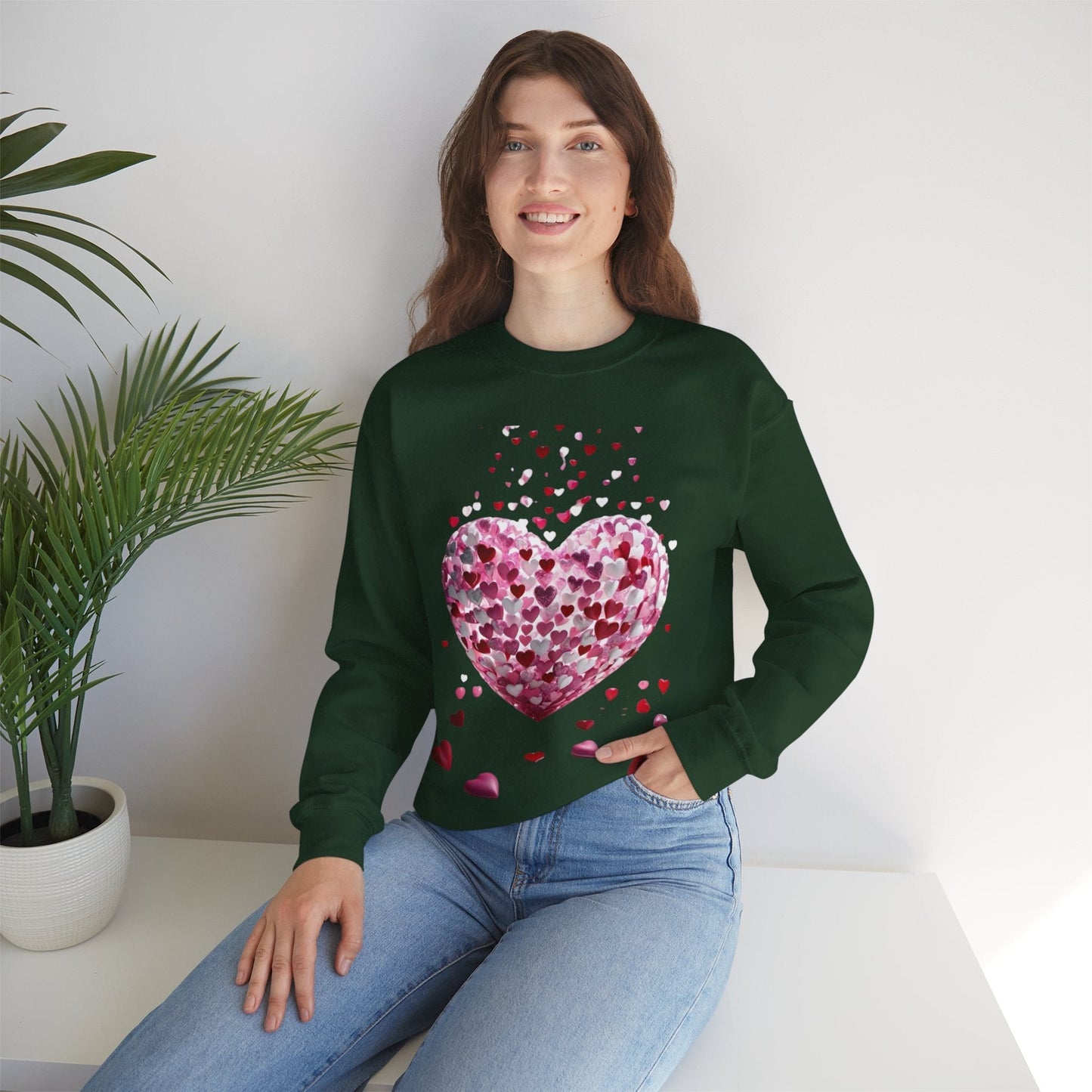 3D Hearts Valentines Day Sweatshirt, Red Hearts T-shirt Gift