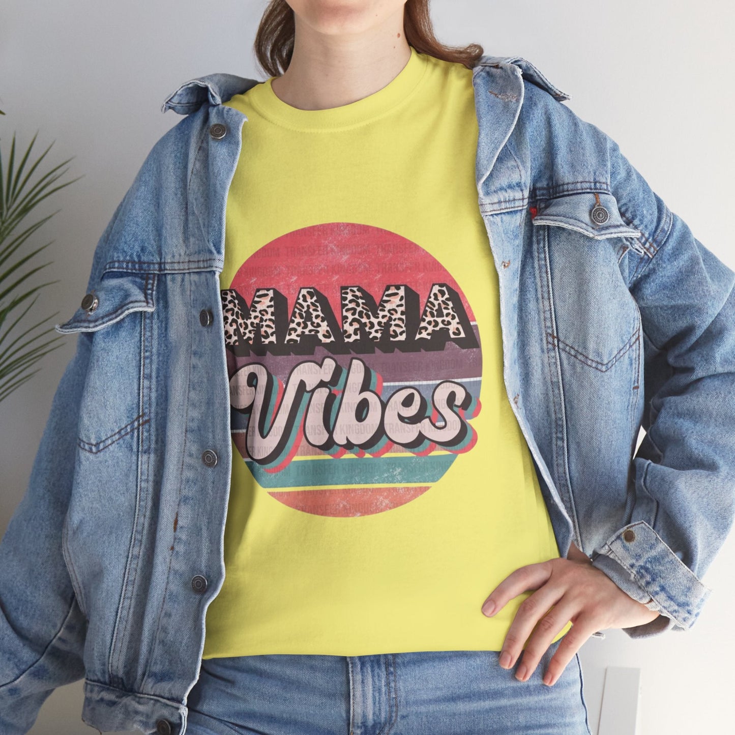 Mama Vibes Unisex Heavy Cotton Tee – Perfect for Moms and Relaxed Days