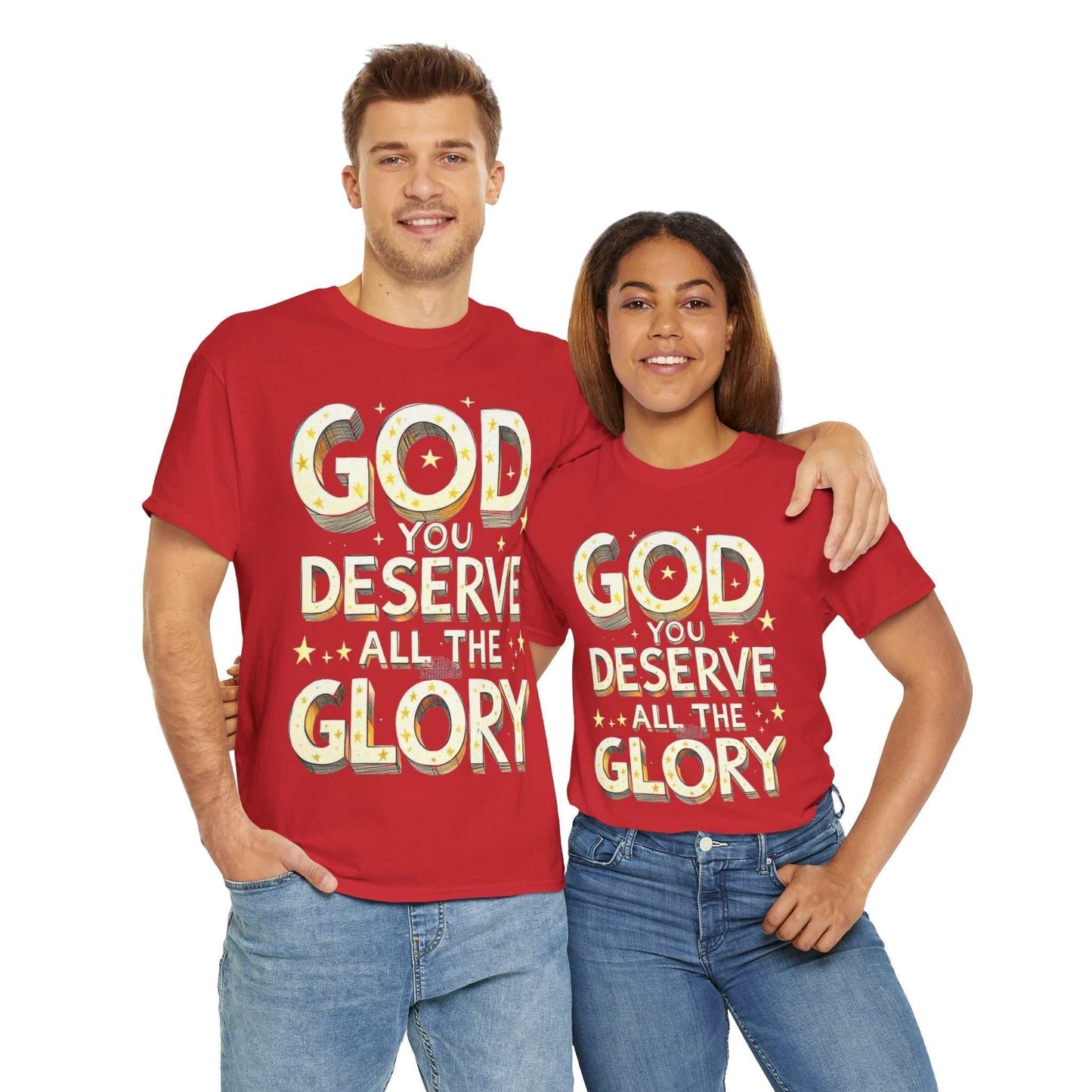 Faith-Inspired Cotton Tee, God Deserves All the Glory Shirt, Gift for Believers