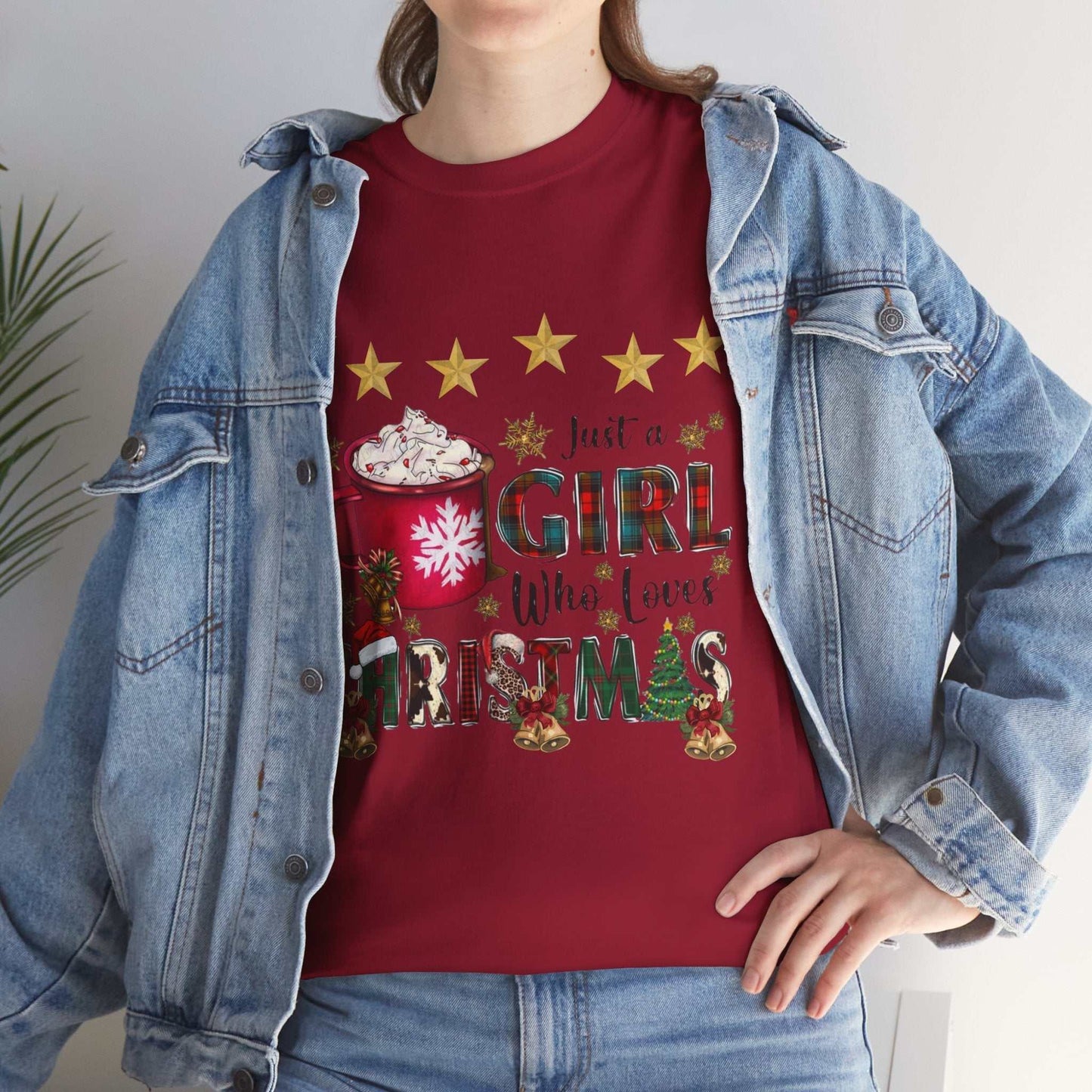 Just A Girl Who Loves Christmas Shirt, Women's Christmas Gift, Funny Christmas T-Shirt