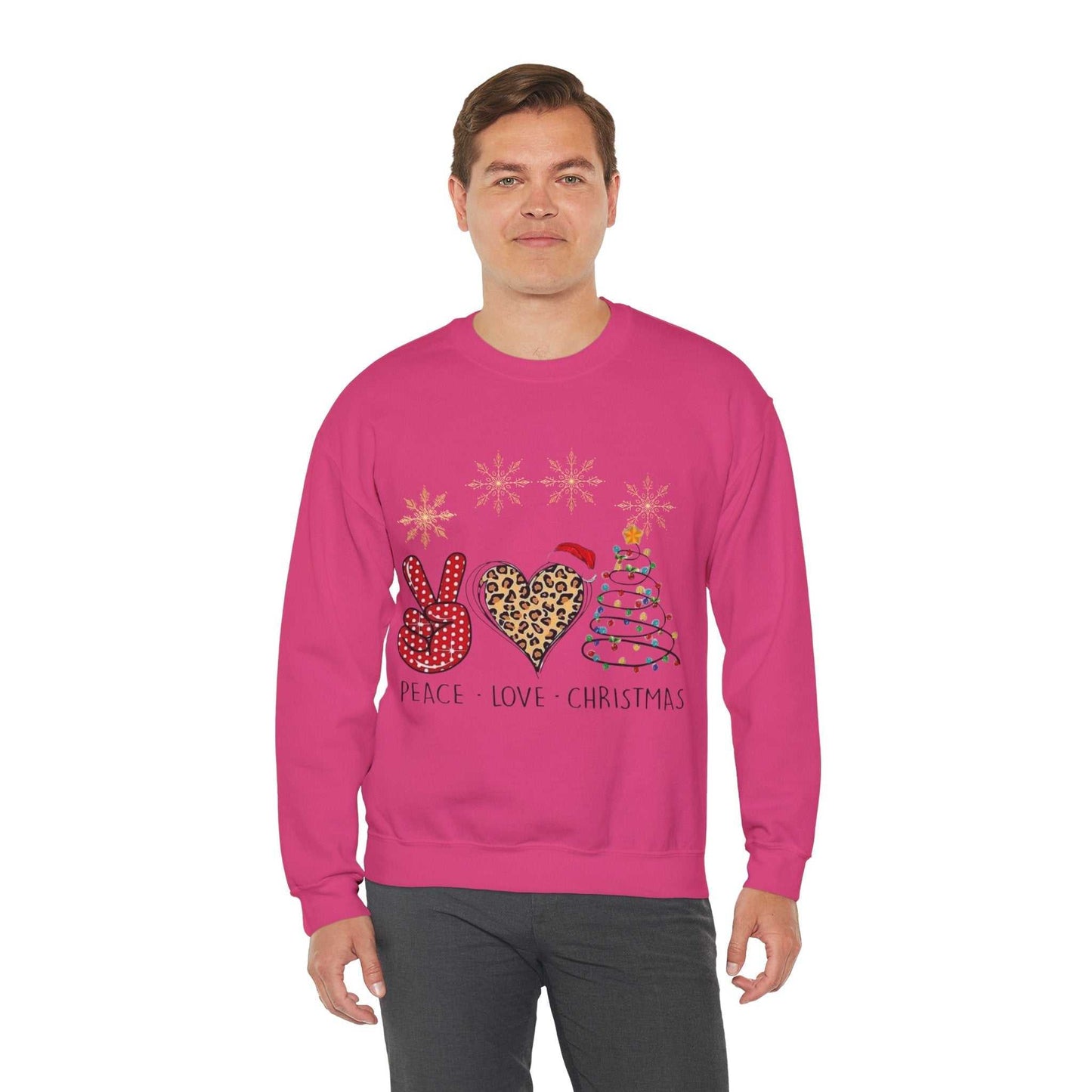 Peace Love Christmas Santa Sweatshirt, Funny Santa Gift, Holiday Sweatshirt
