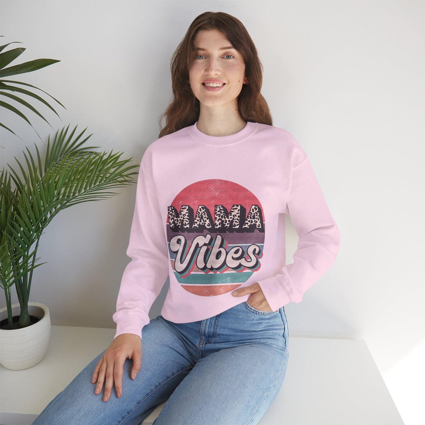 Mama Vibes Unisex Crewneck Sweatshirt - Trendy and Comfortable