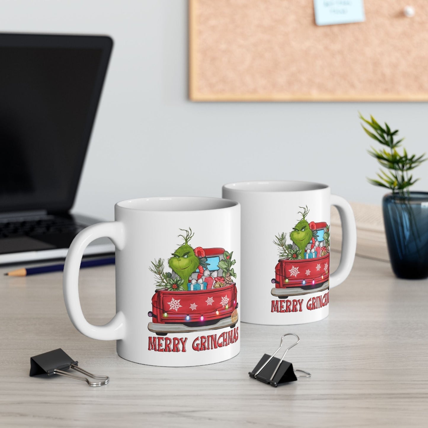 Merry Grinchmas Mugs, Festive Retro Mugs