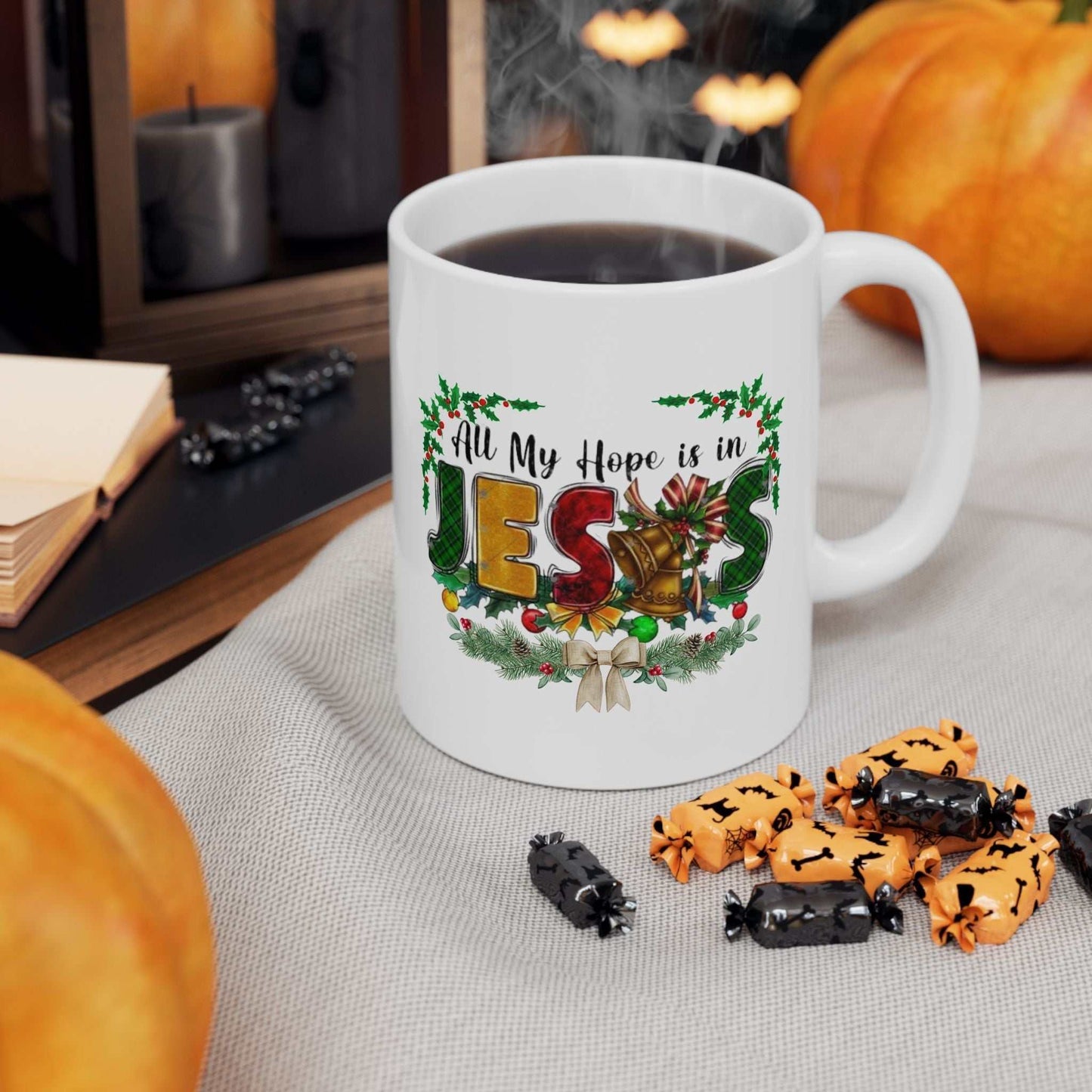 All My Hope Is in Jesus Christian Mug – faith-inspired oversized coffee mug, perfect for believers.