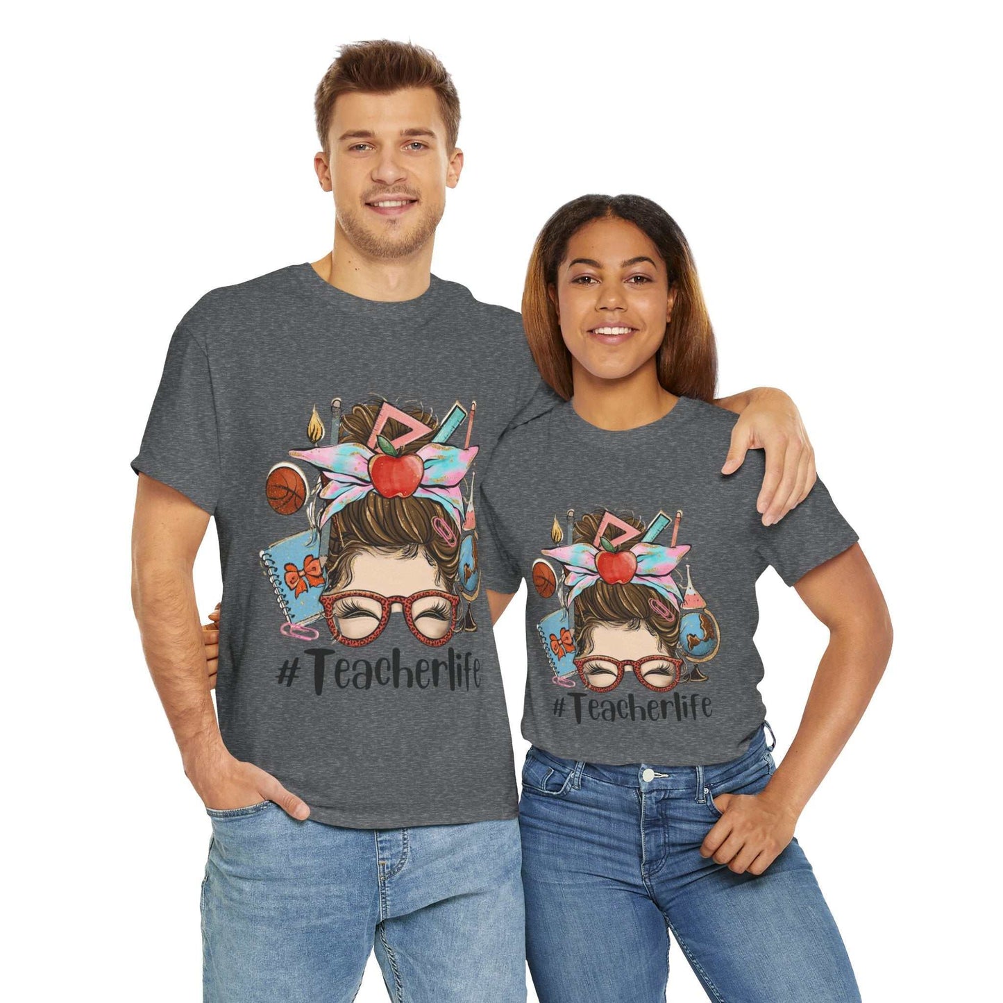 Teacher Life Unisex Tee Heavy Cotton, Cute Teacher Shirt, Gift for Teachers
