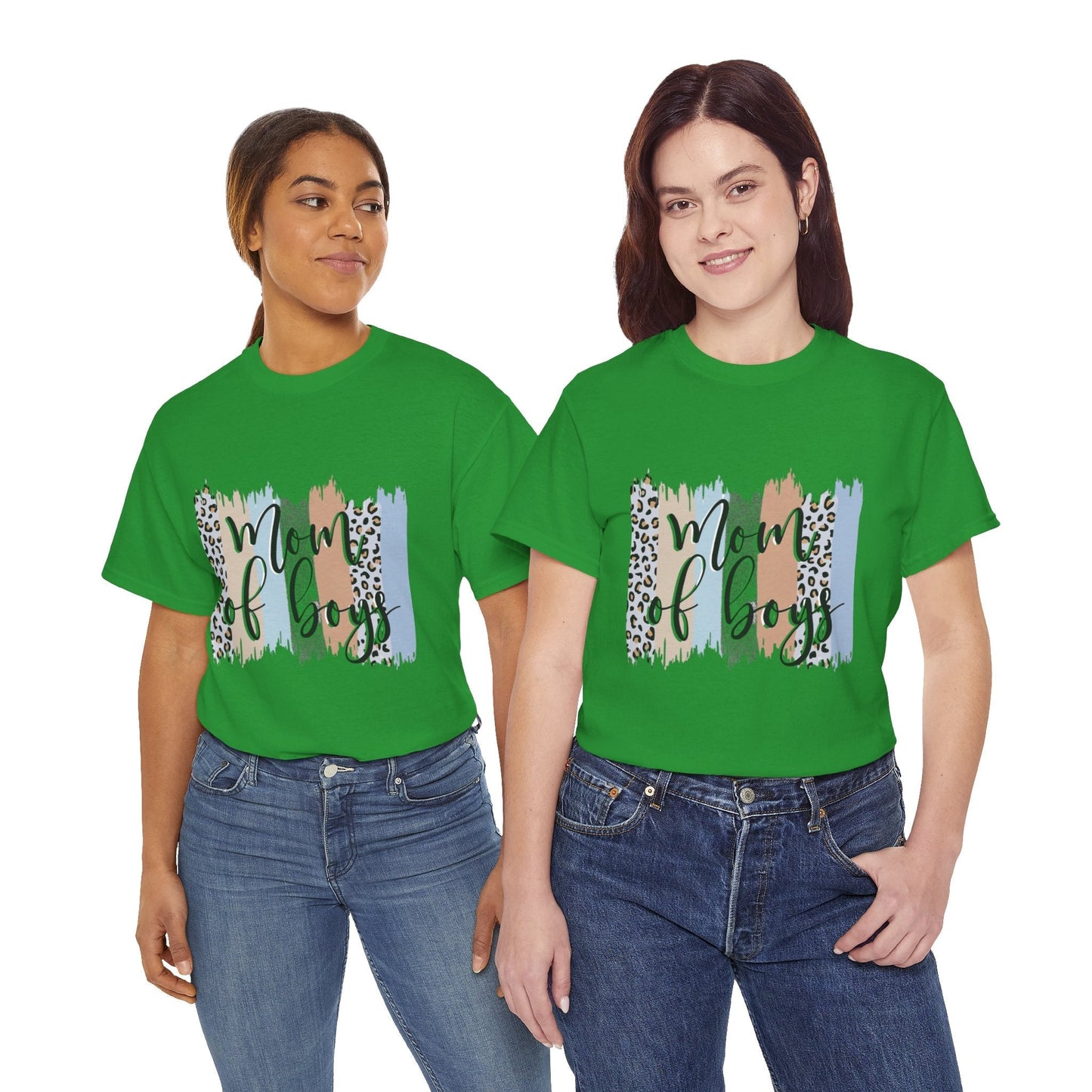 Mom of Boys T-Shirt Heavy Cotton Tee - Cute Women's Tee for Mothers