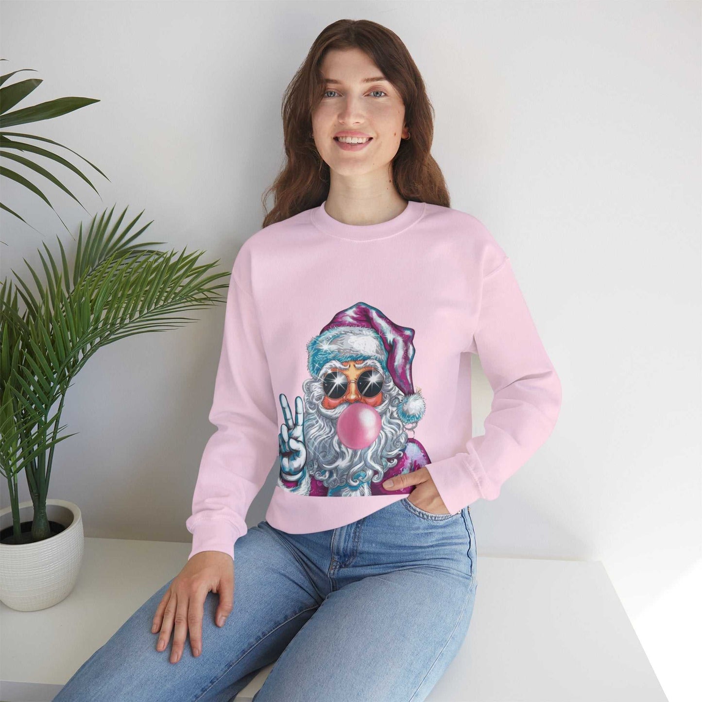 Santa Bubble Gum Christmas Sweatshirt, Funny Santa Gift, Christmas Sweater