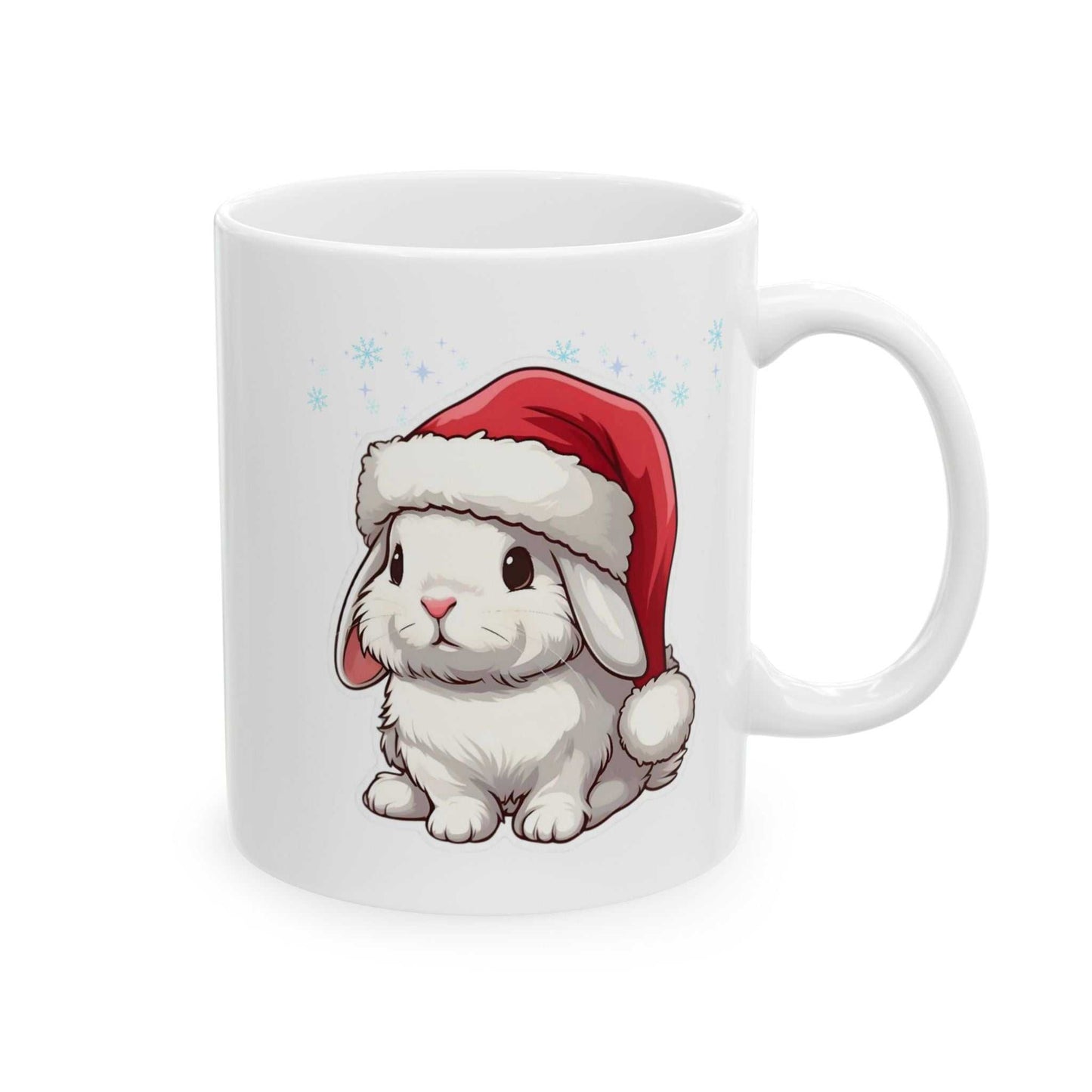 Cute Rabbit Christmas Mugs, Funny Rabbit Gift, Bunny Lover Mug