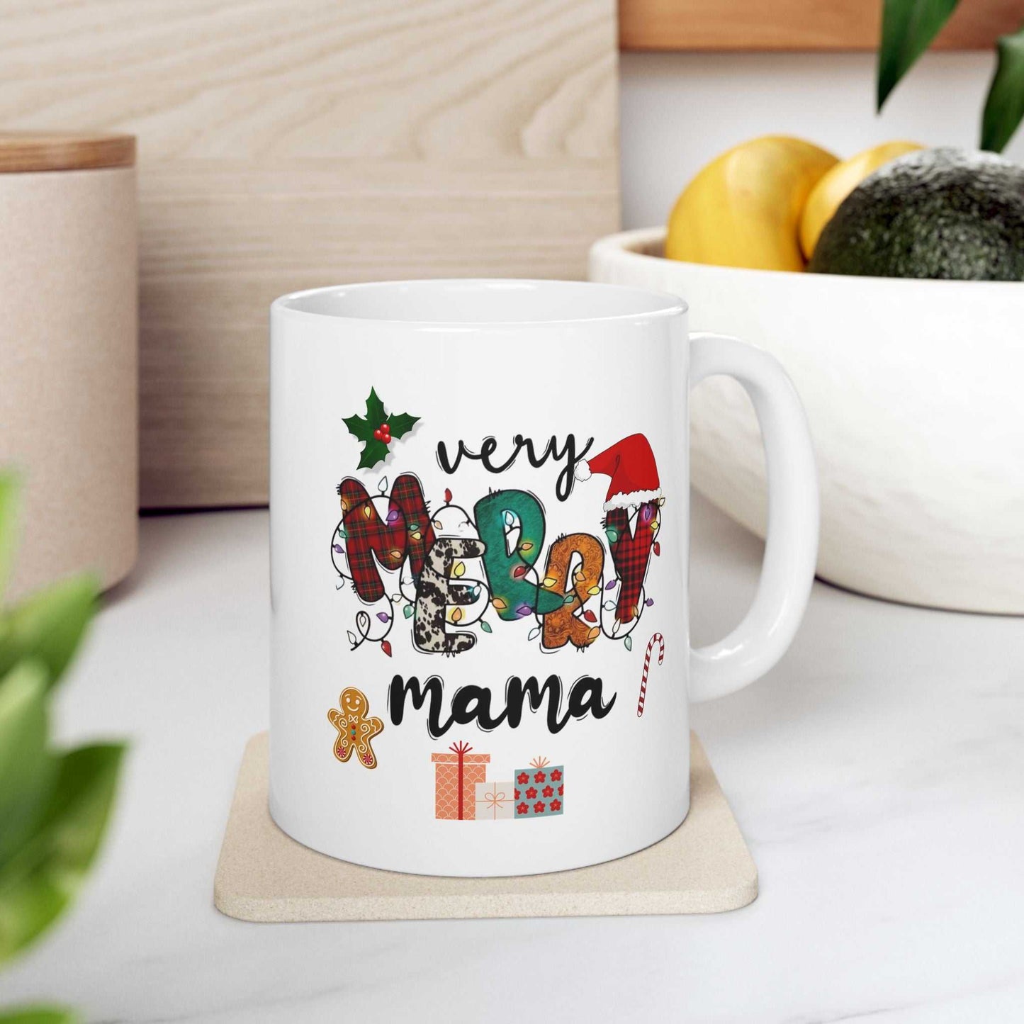 Very Merry Mama Christmas Mugs, Family Matching Gift