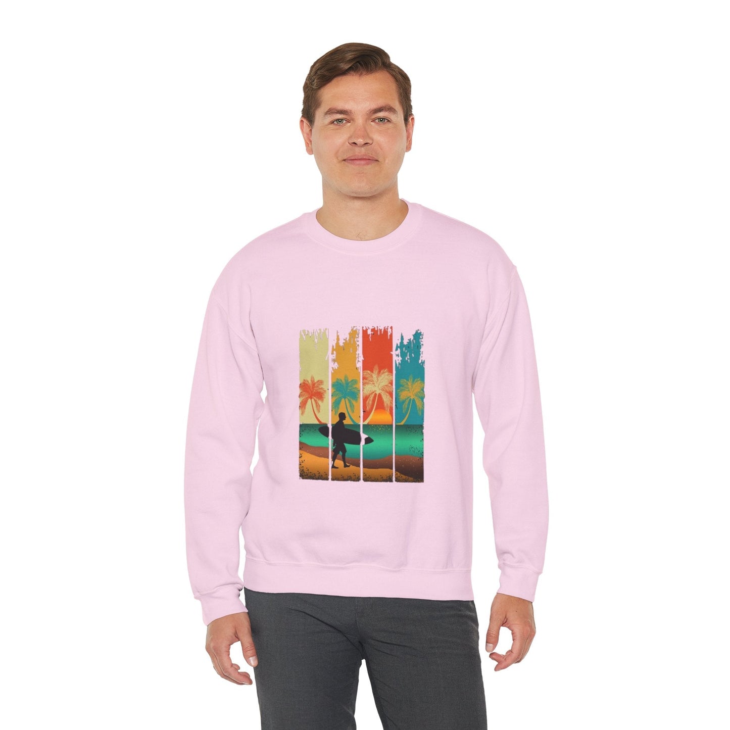 Tropical Sunset Sweatshirt, Relaxed Vibes Crewneck, Beach Lover Gift