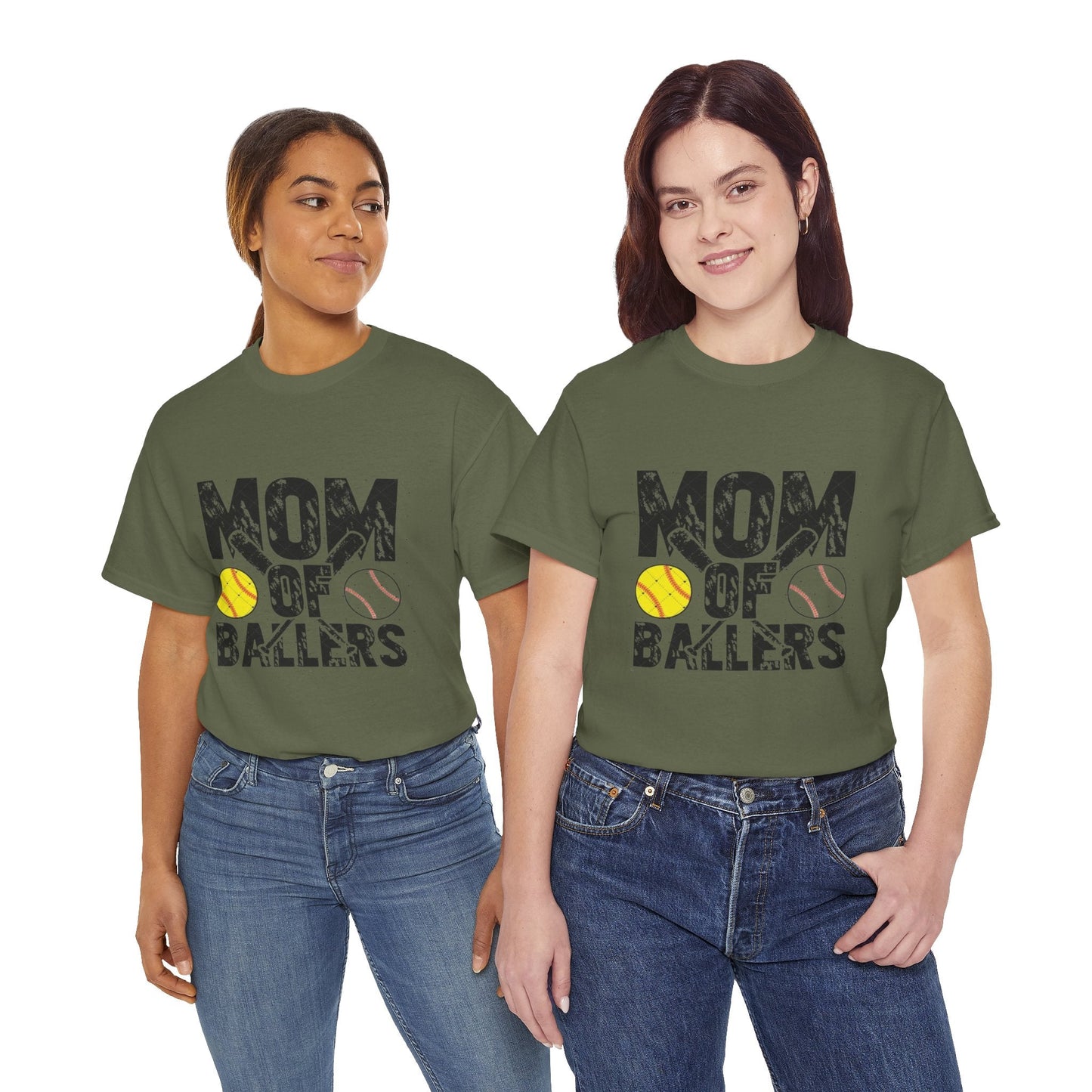 Mom of Ballers Unisex Heavy Cotton Tee - Perfect Gift for Sports Moms