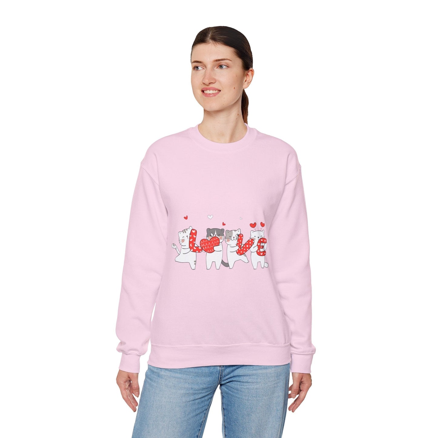 Cats Lover Valentine Sweatshirt, Valentine's Day Gift