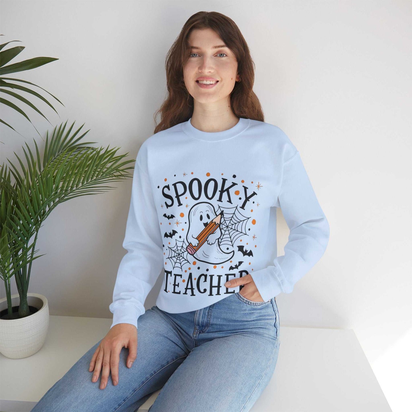 Spooky Teacher Crewneck Sweatshirt | Halloween Gift, Cozy Fall Apparel