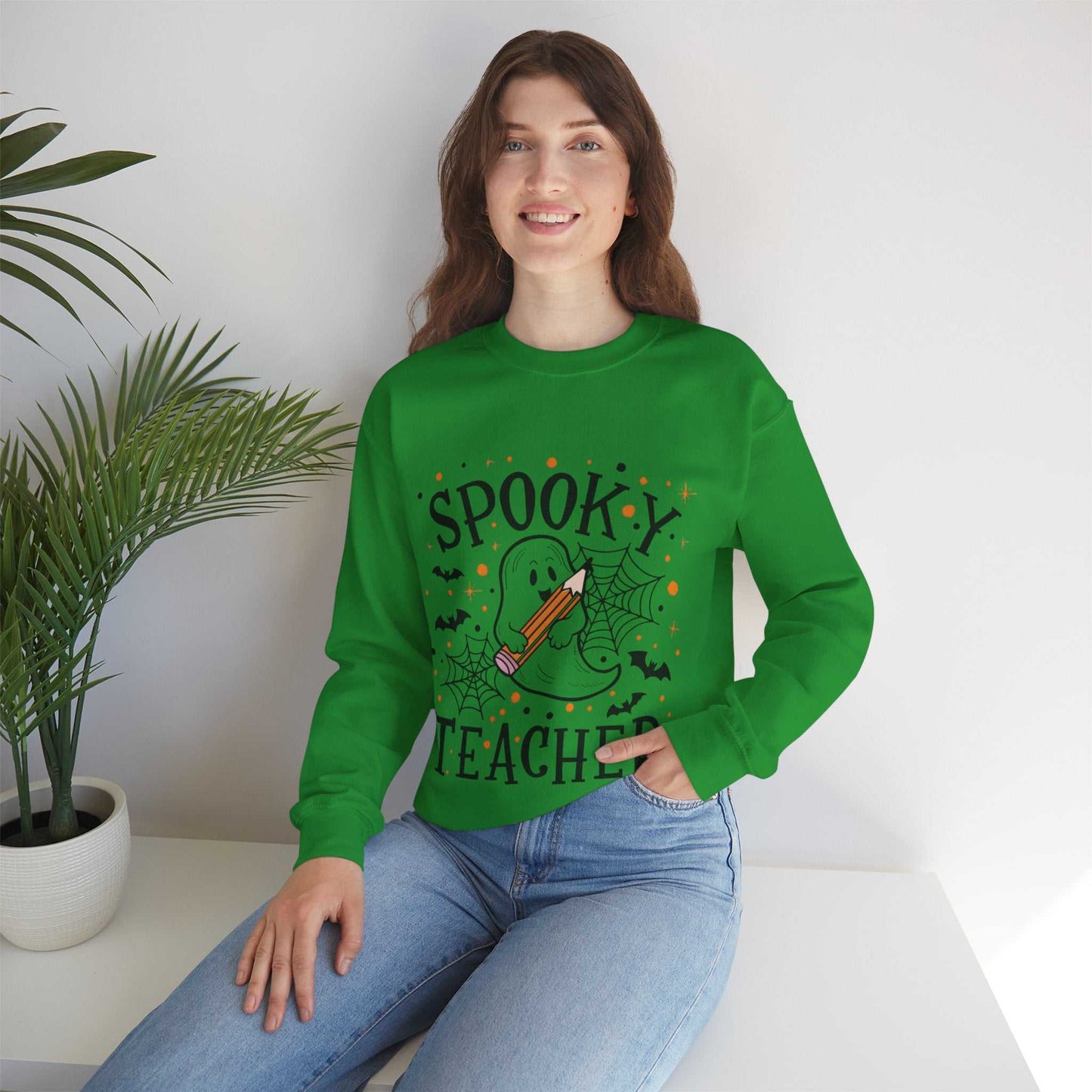 Spooky Teacher Crewneck Sweatshirt | Halloween Gift, Cozy Fall Apparel