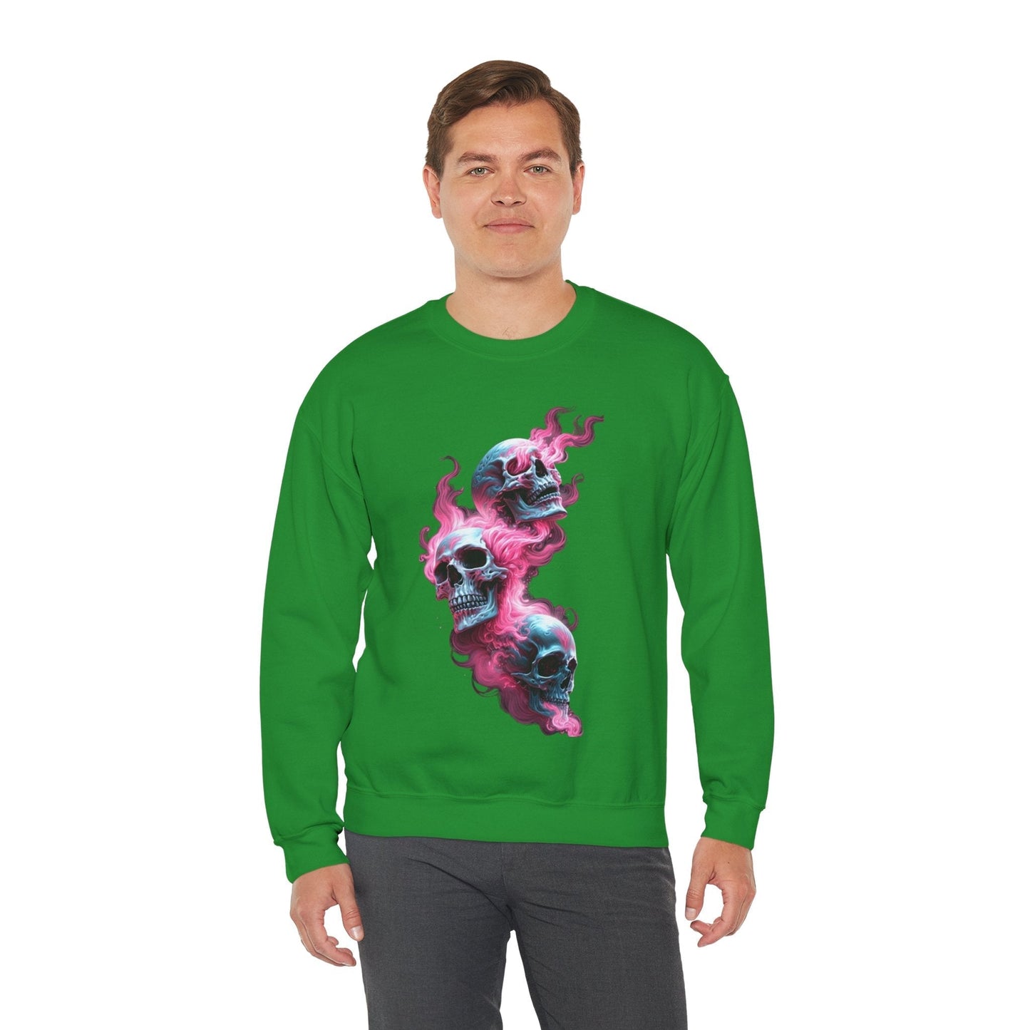 Edgy Skull Graphic Crewneck Sweatshirt - Unisex Heavy Blend