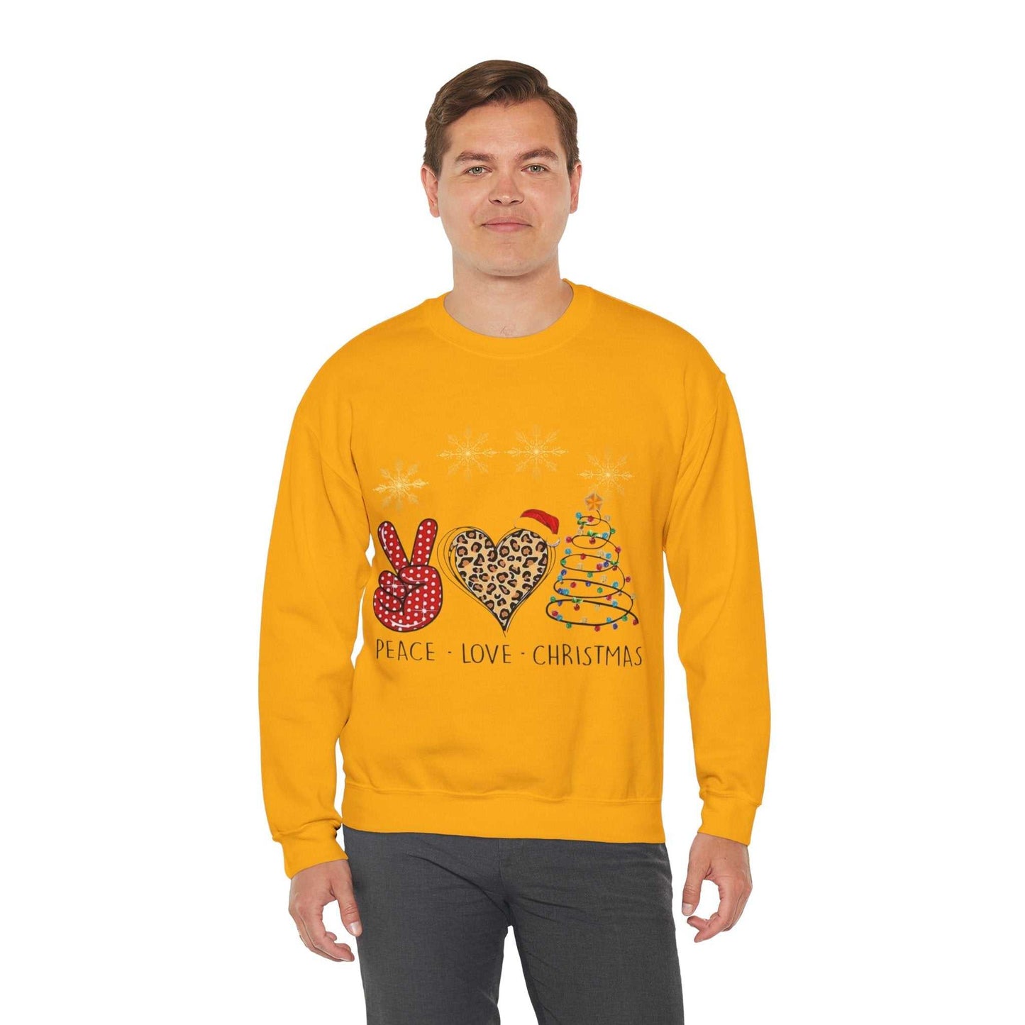 Peace Love Christmas Santa Sweatshirt, Funny Santa Gift, Holiday Sweatshirt