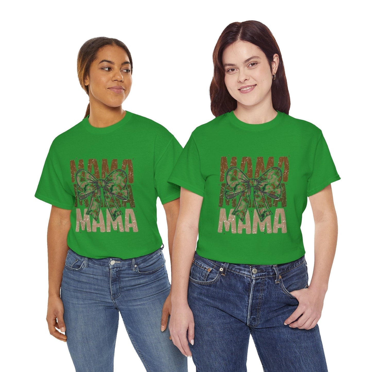 Mama Camo Bow Unisex Tee Unisex Heavy Cotton Tee, Gift for Mom