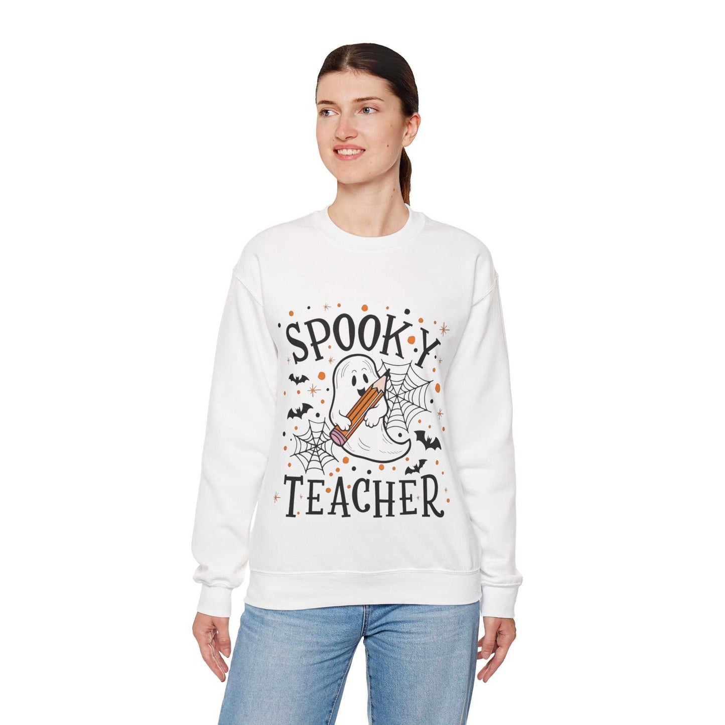 Spooky Teacher Crewneck Sweatshirt | Halloween Gift, Cozy Fall Apparel