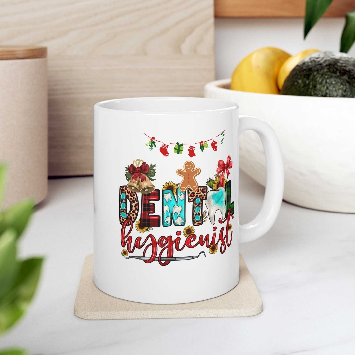 Christmas Dental Hygienist Mugs, Christmas Dentist Gift