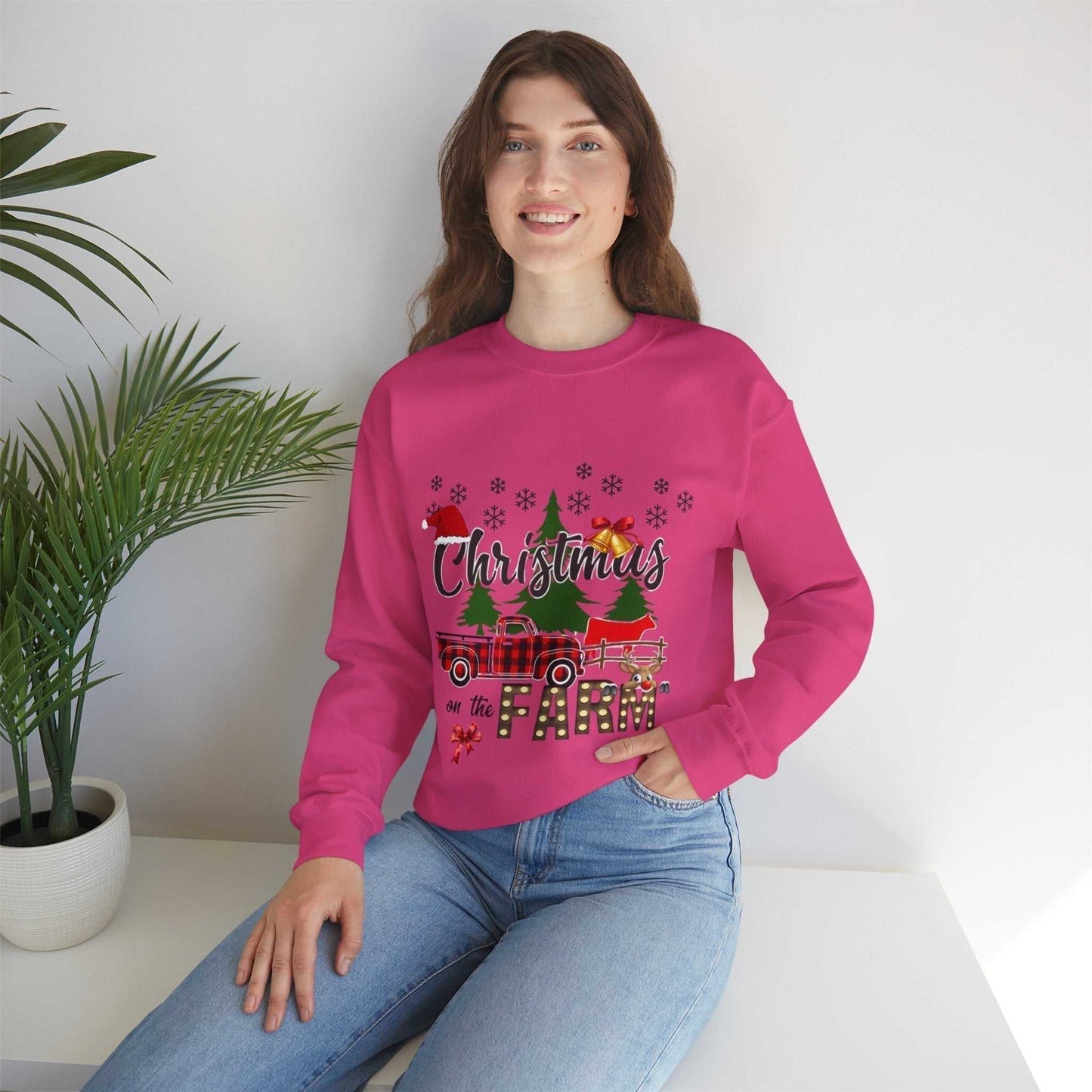 Christmas on the Farm Sweatshirt, Christmas Tree Gift