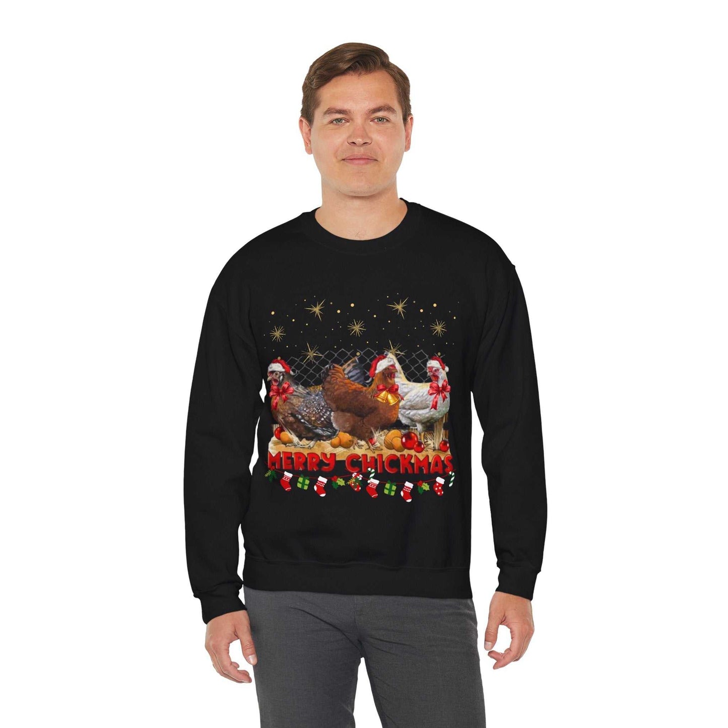 Merry Chickmas Sweatshirt, Cute Christmas Chickens Gift
