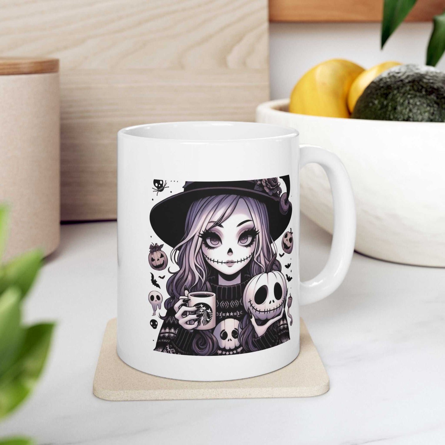 Halloween Girl Mugs, Girl Ghost Mugs, Gift for Halloween Lovers