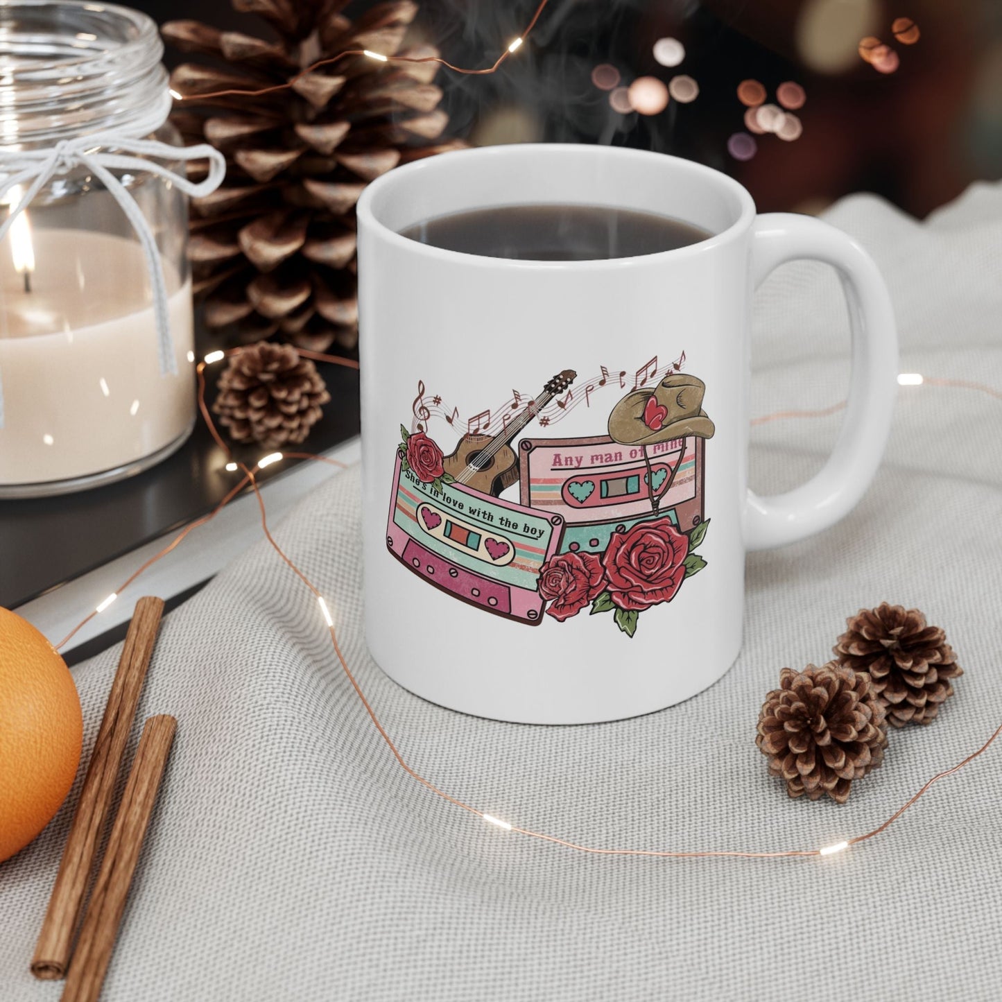 Country Music Love Songs Mugs – Vintage Cassette Cowboy Gift