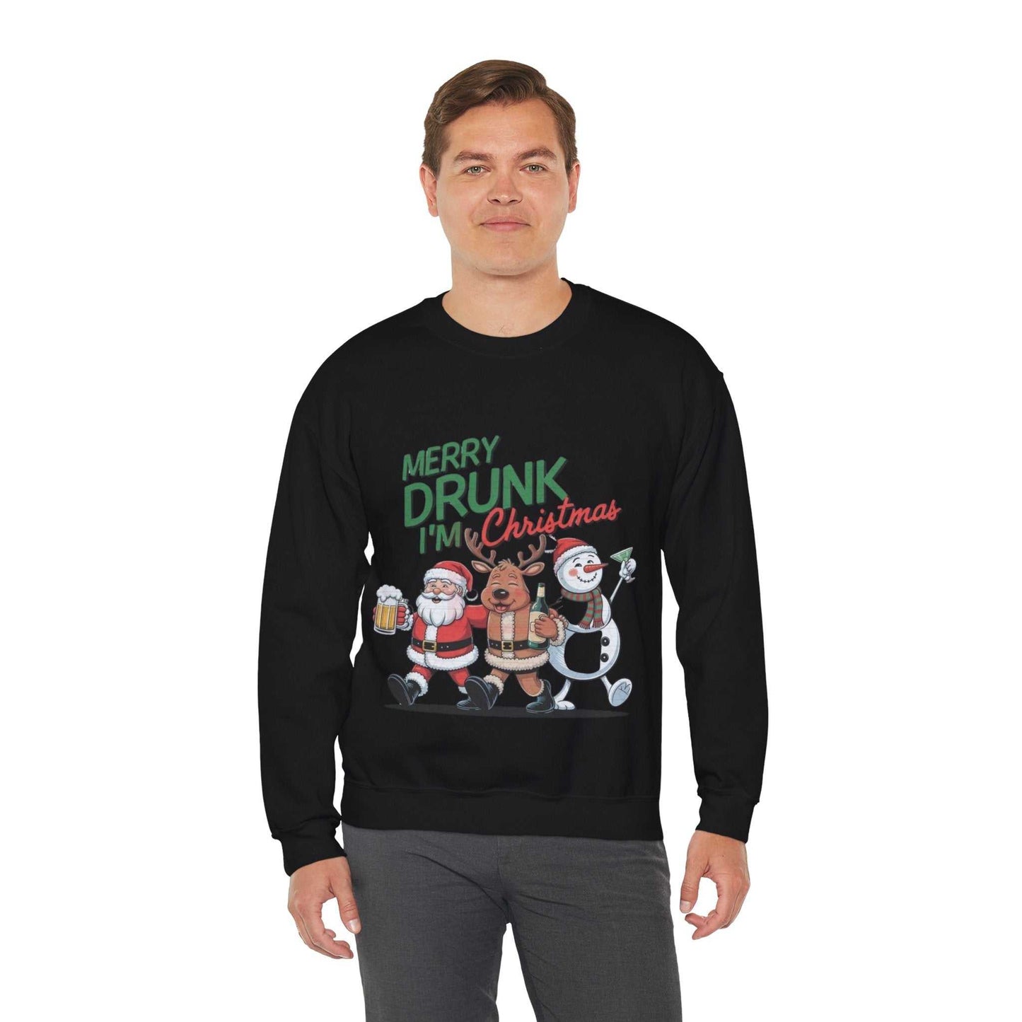 Merry Drunk Im Christmas Sweatshirt, Funny Christmas Gift, Christmas Party Sweatshirt