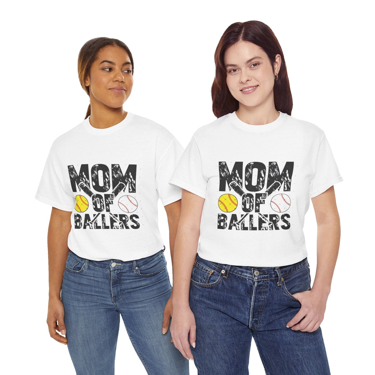 Mom of Ballers Unisex Heavy Cotton Tee - Perfect Gift for Sports Moms