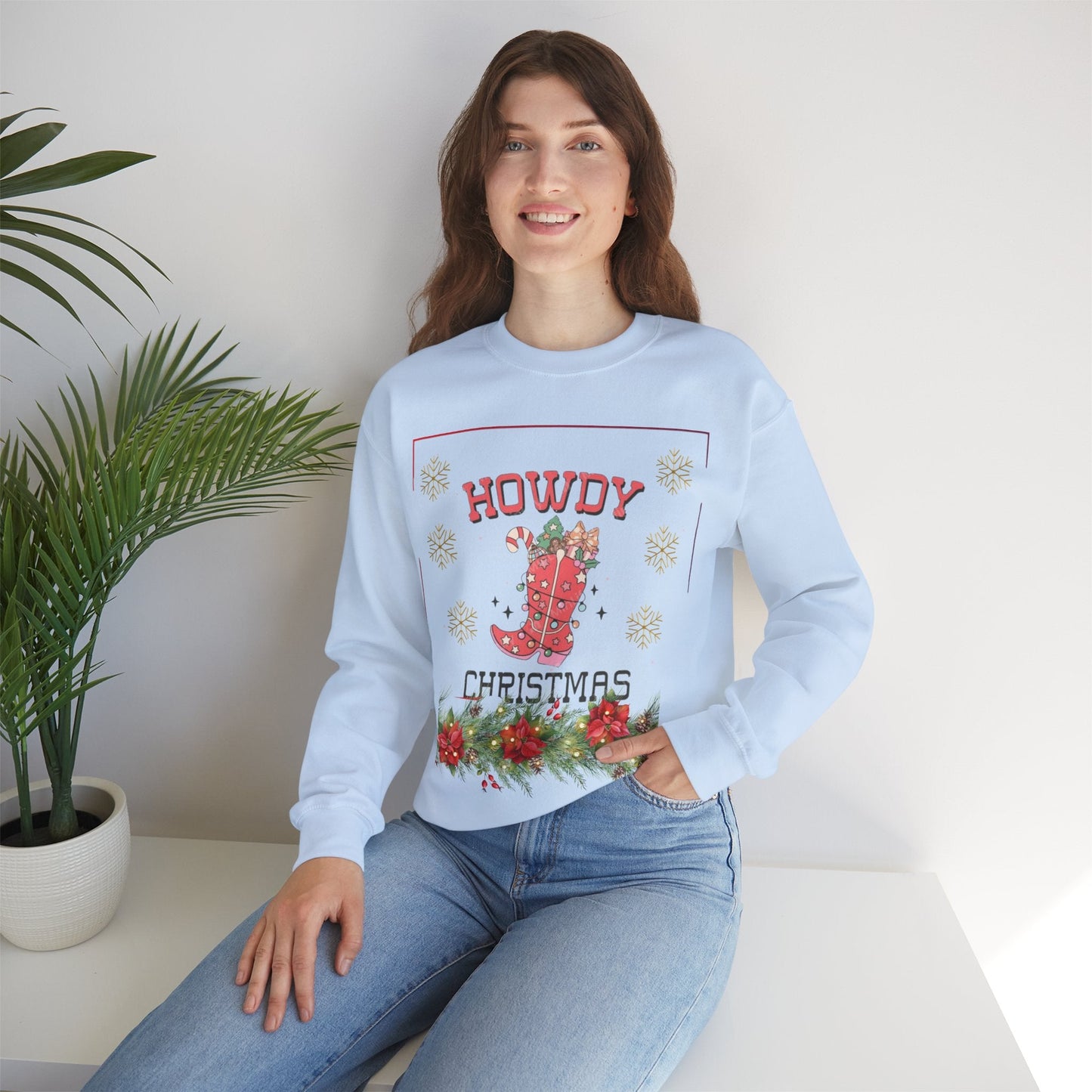 Howdy Christmas Sweatshirt, Christmas Cowboy Gift