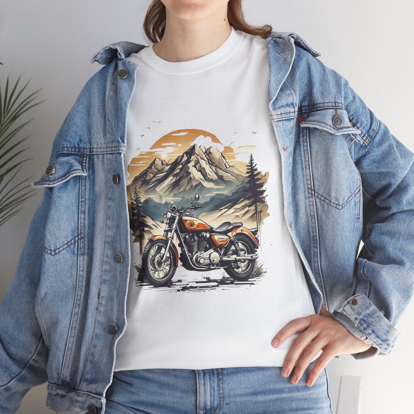 Adventure Awaits Motorcycle Tee - Unisex Heavy Cotton T-Shirt