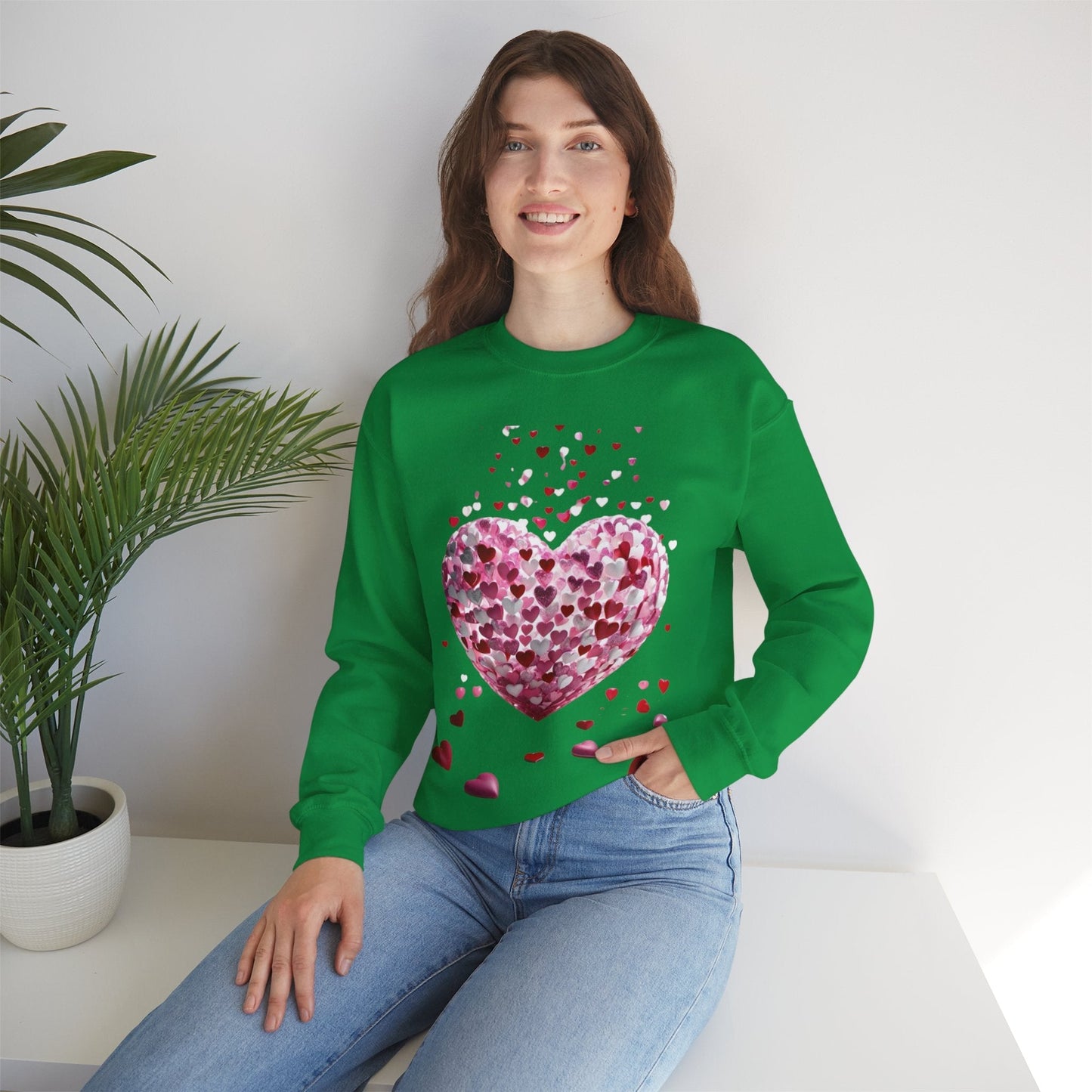 3D Hearts Valentines Day Sweatshirt, Red Hearts T-shirt Gift