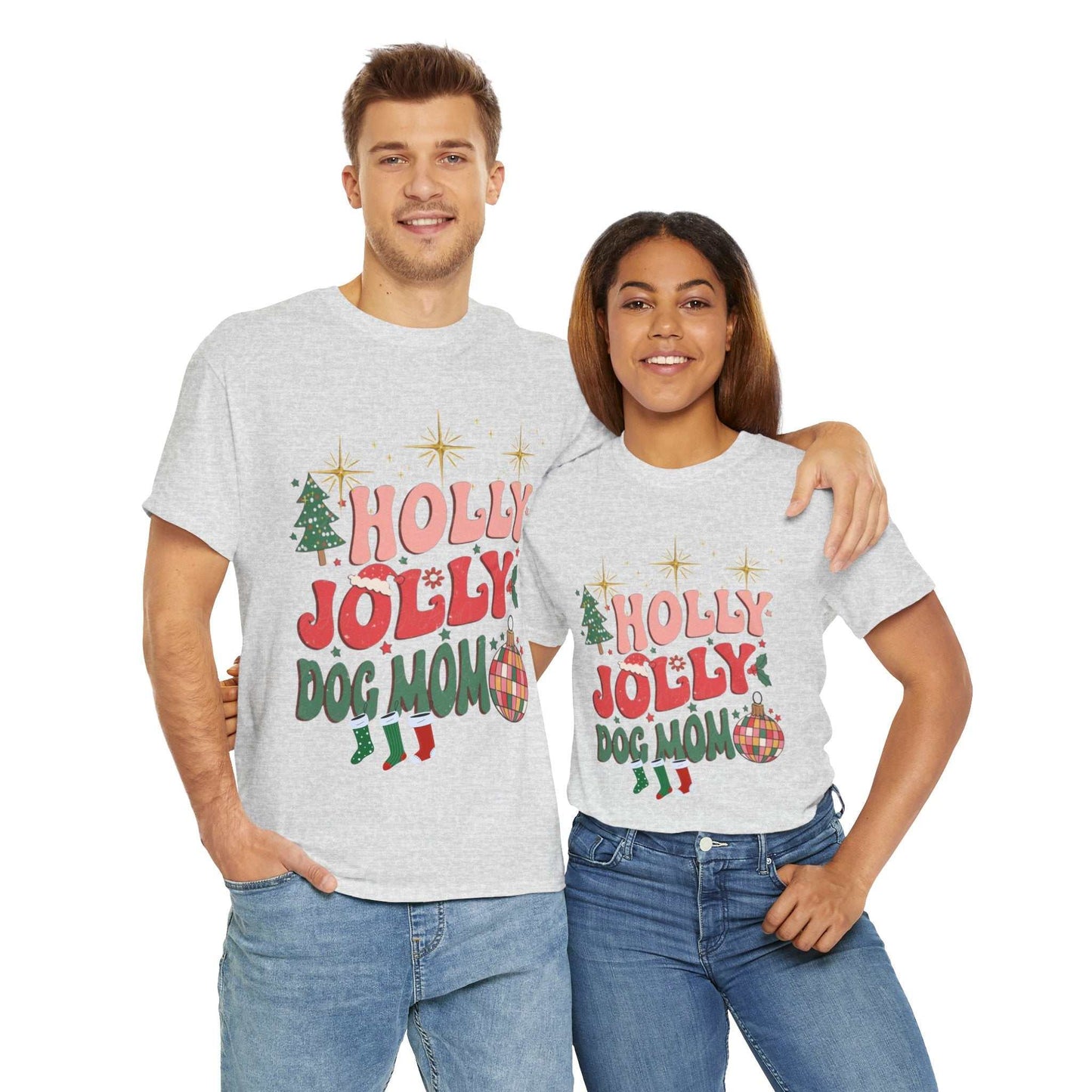 Retro Christmas Shirt, Holly Jolly Dog Mom Gift