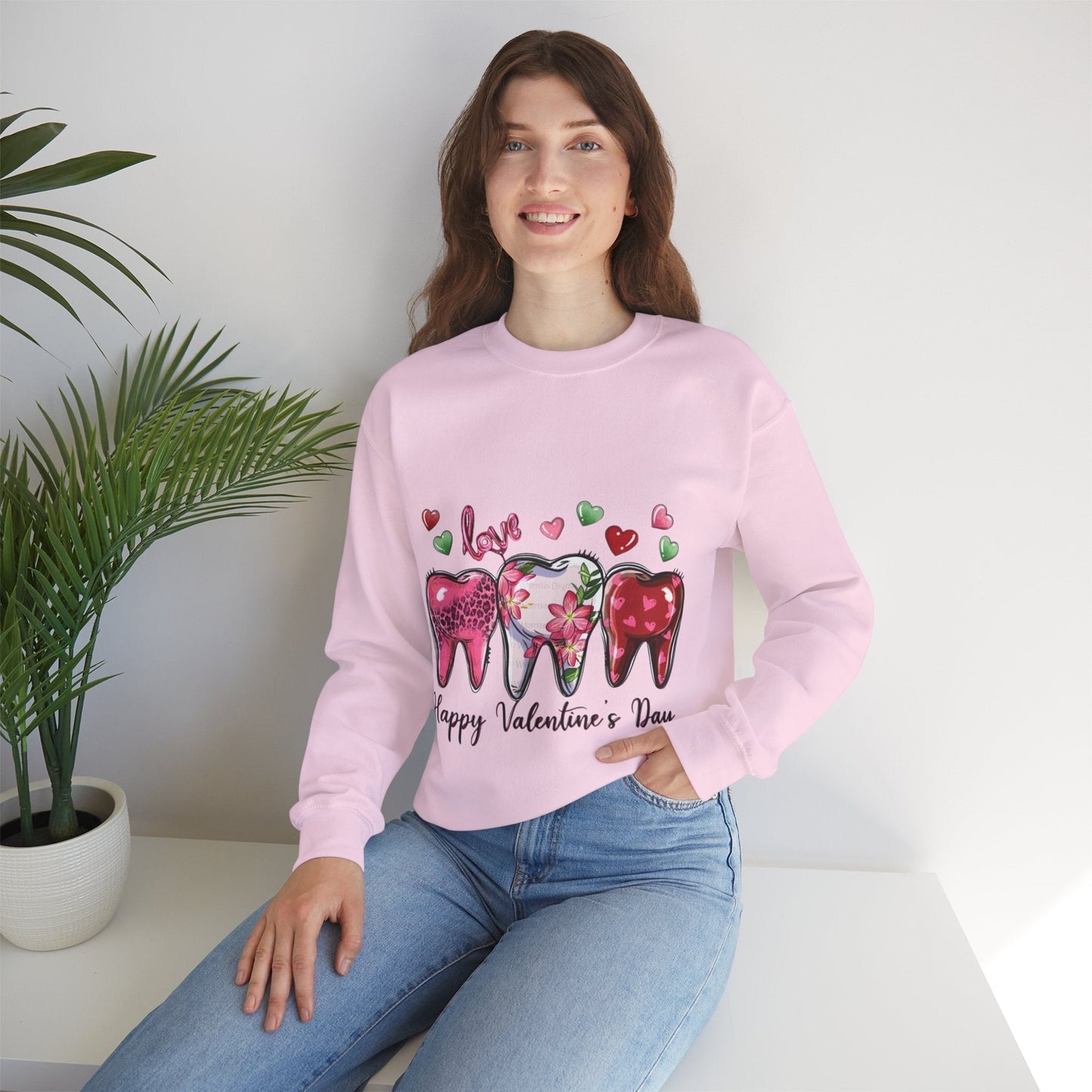Dental Love Happy Valentines Day Sweatshirt - Cute Dental Hygienist Gift